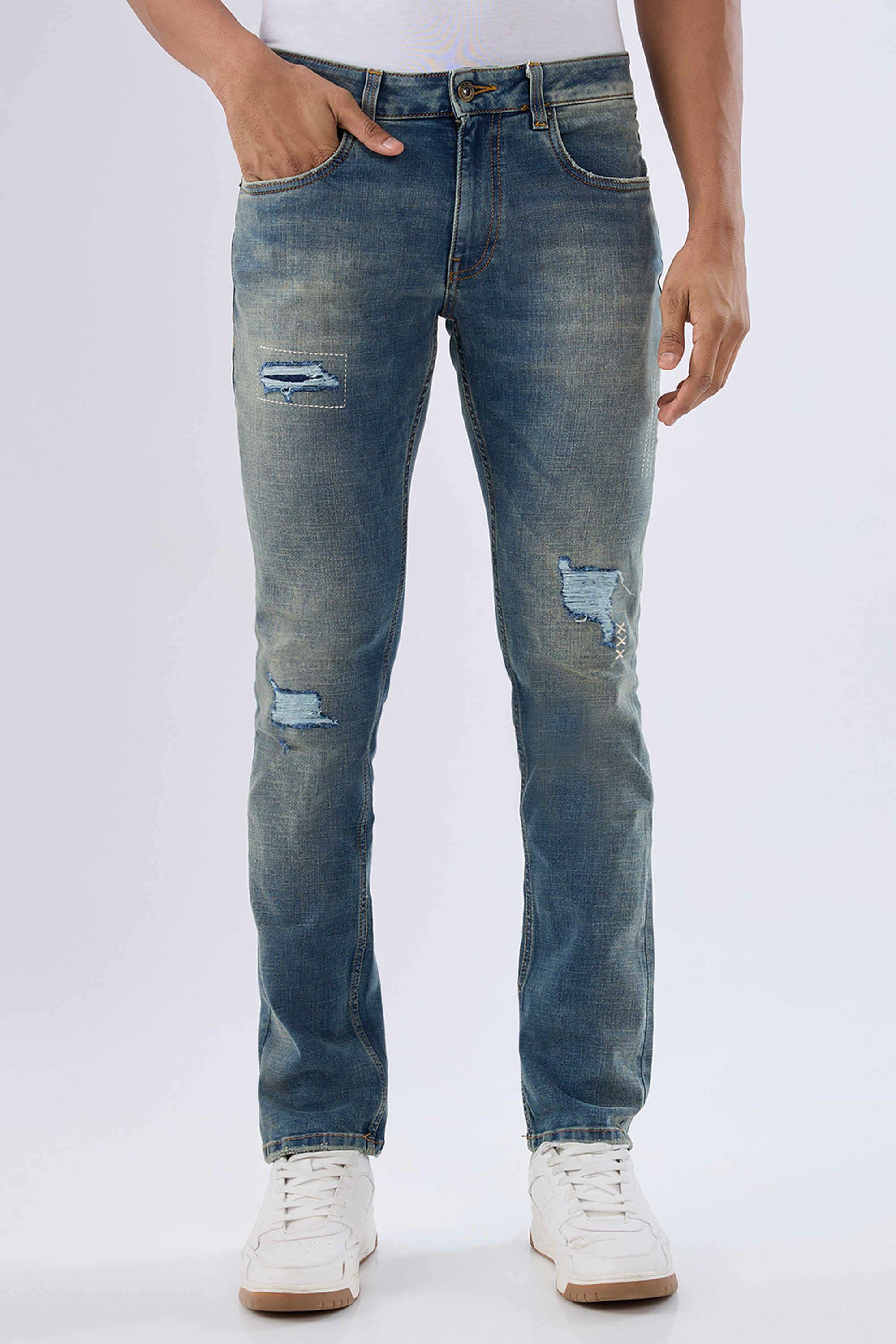 Light-Wash-Cotton-Regular-Fit-Men-Jeans
