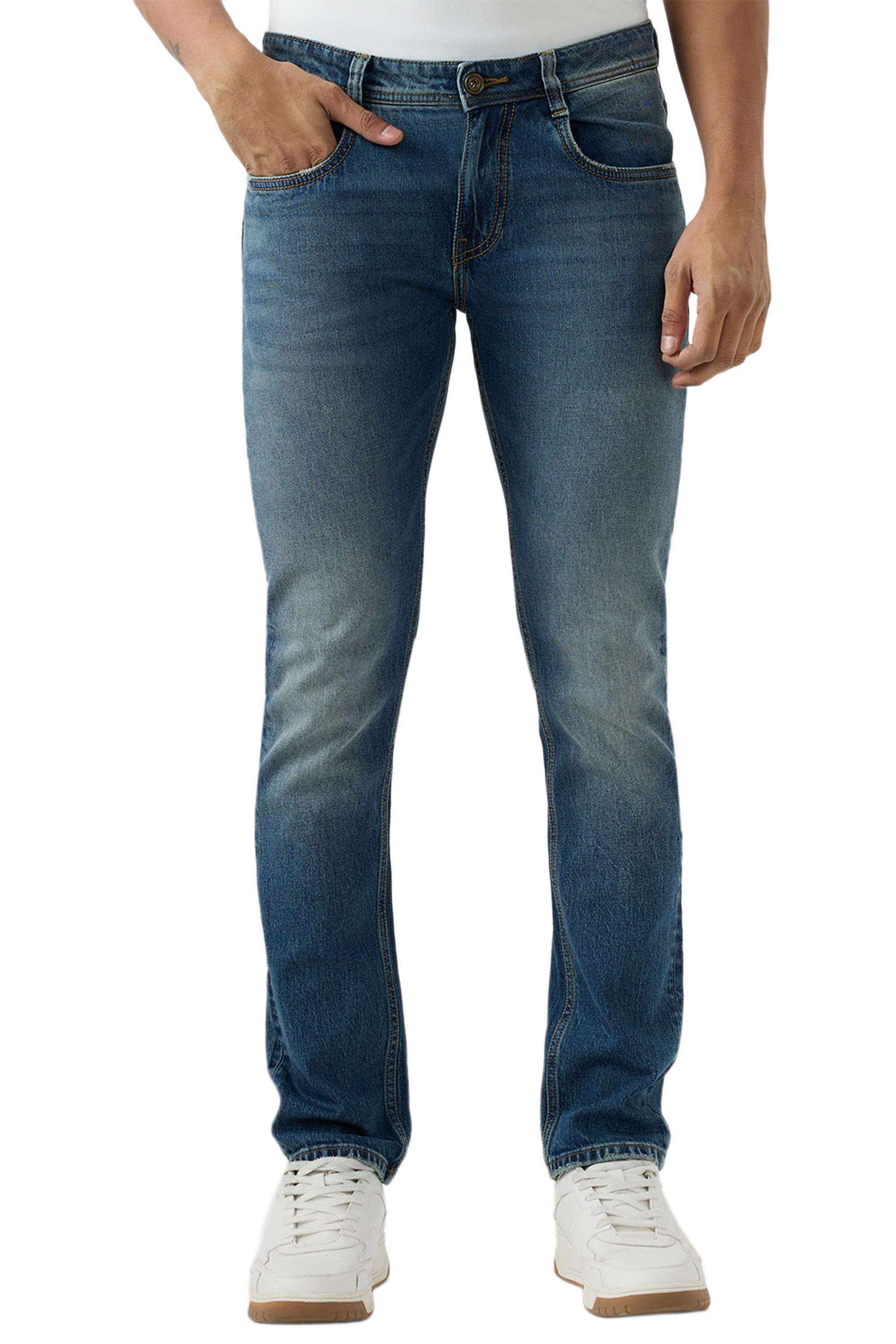 Solid-Cotton-Stretch-Regular-Fit-Men-s-Jeans