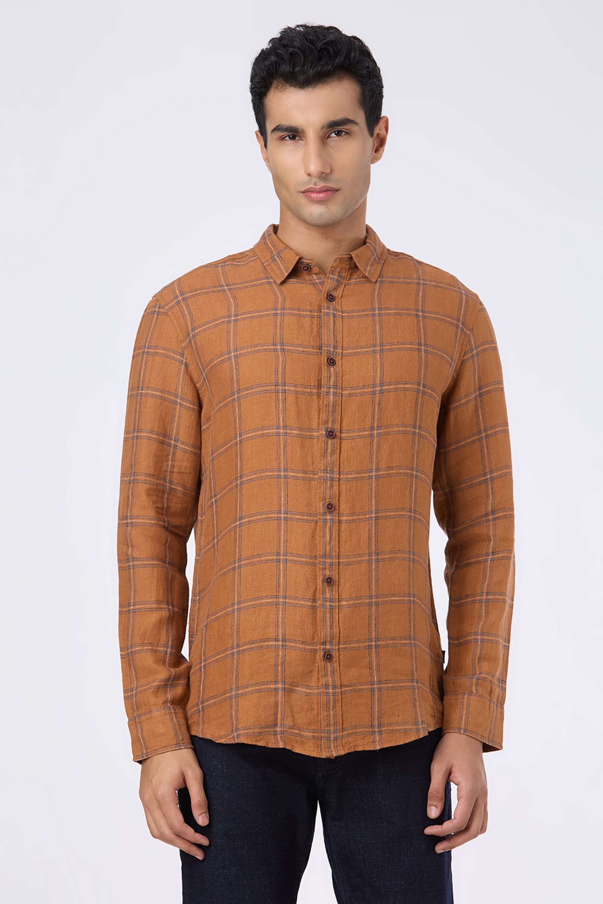 Checks-Linen-Regular-Fit-Men-s-Shirt