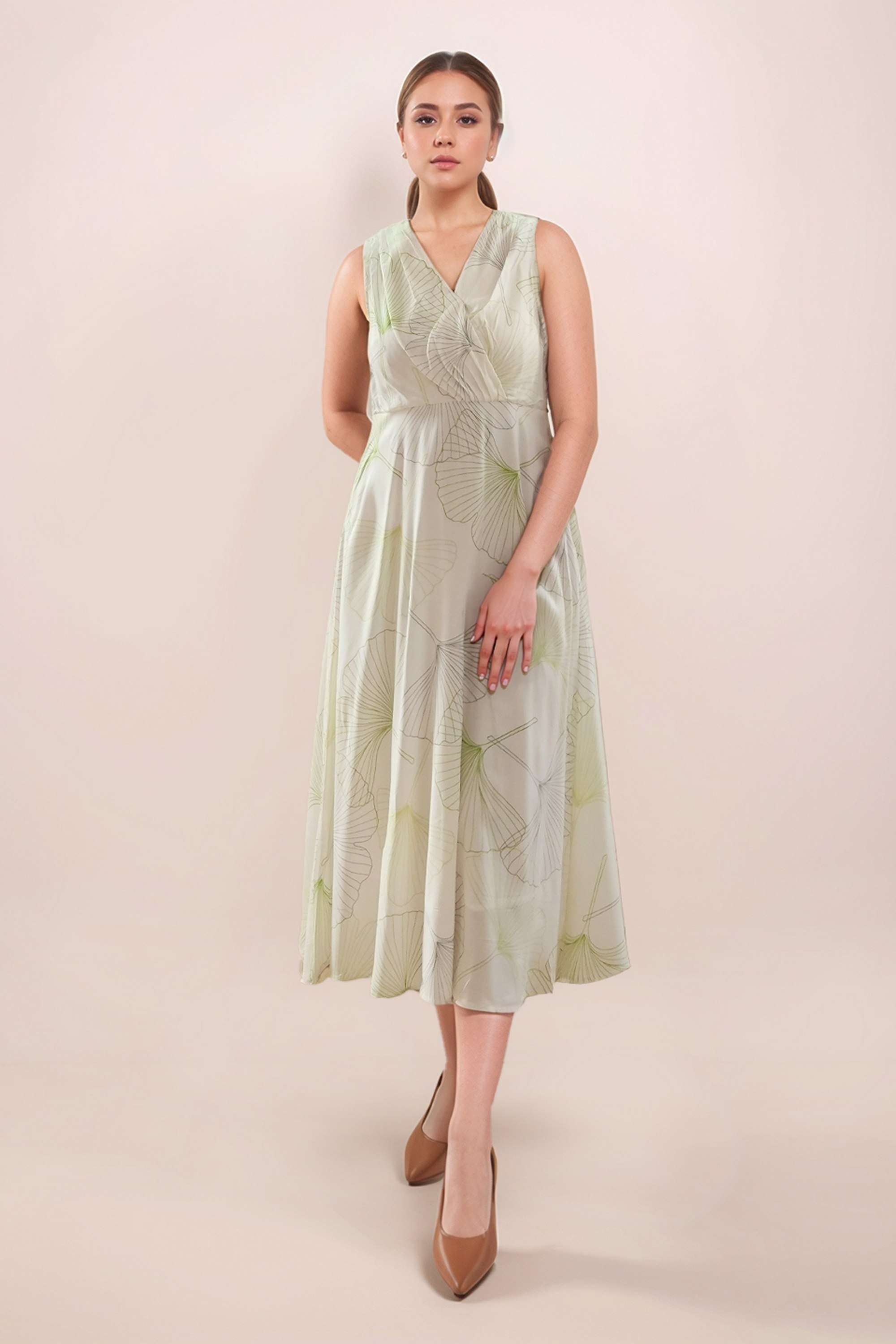 Printed-V-Neck-Rayon-Women-s-Sleeveless-Maxi-Dress