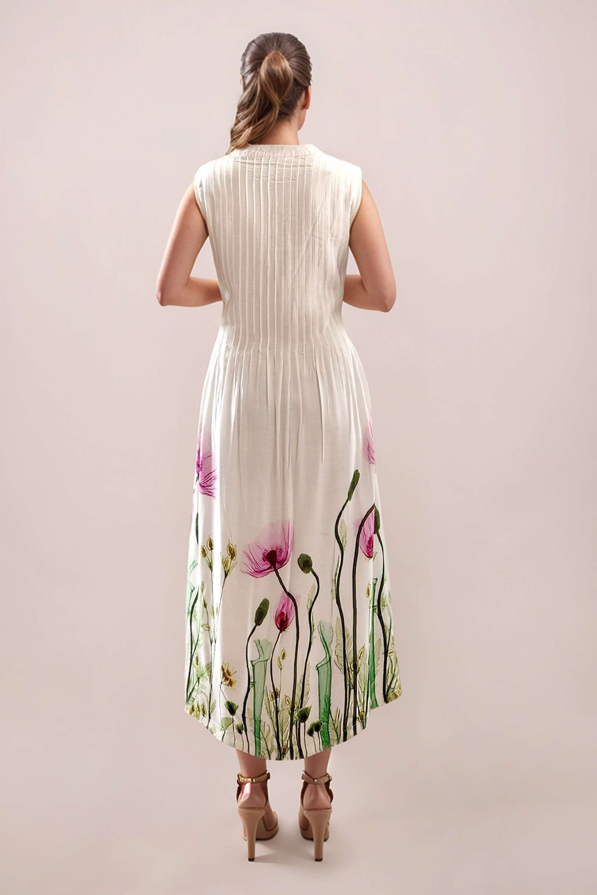 Printed-Round-Neck-Rayon-Women-s-Sleeveless-Midi-Dress