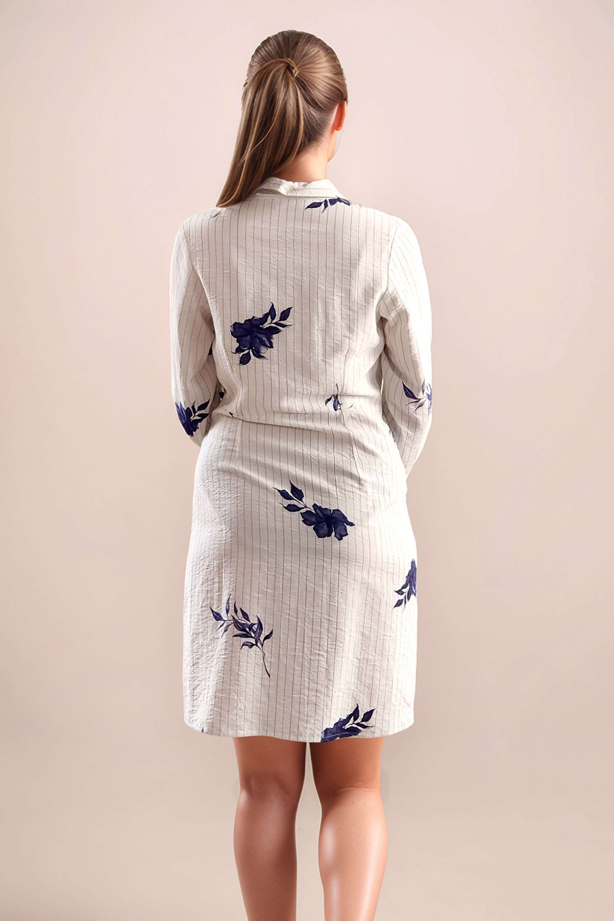 Floral-Collared-Blended-Fabric-Women-Dress