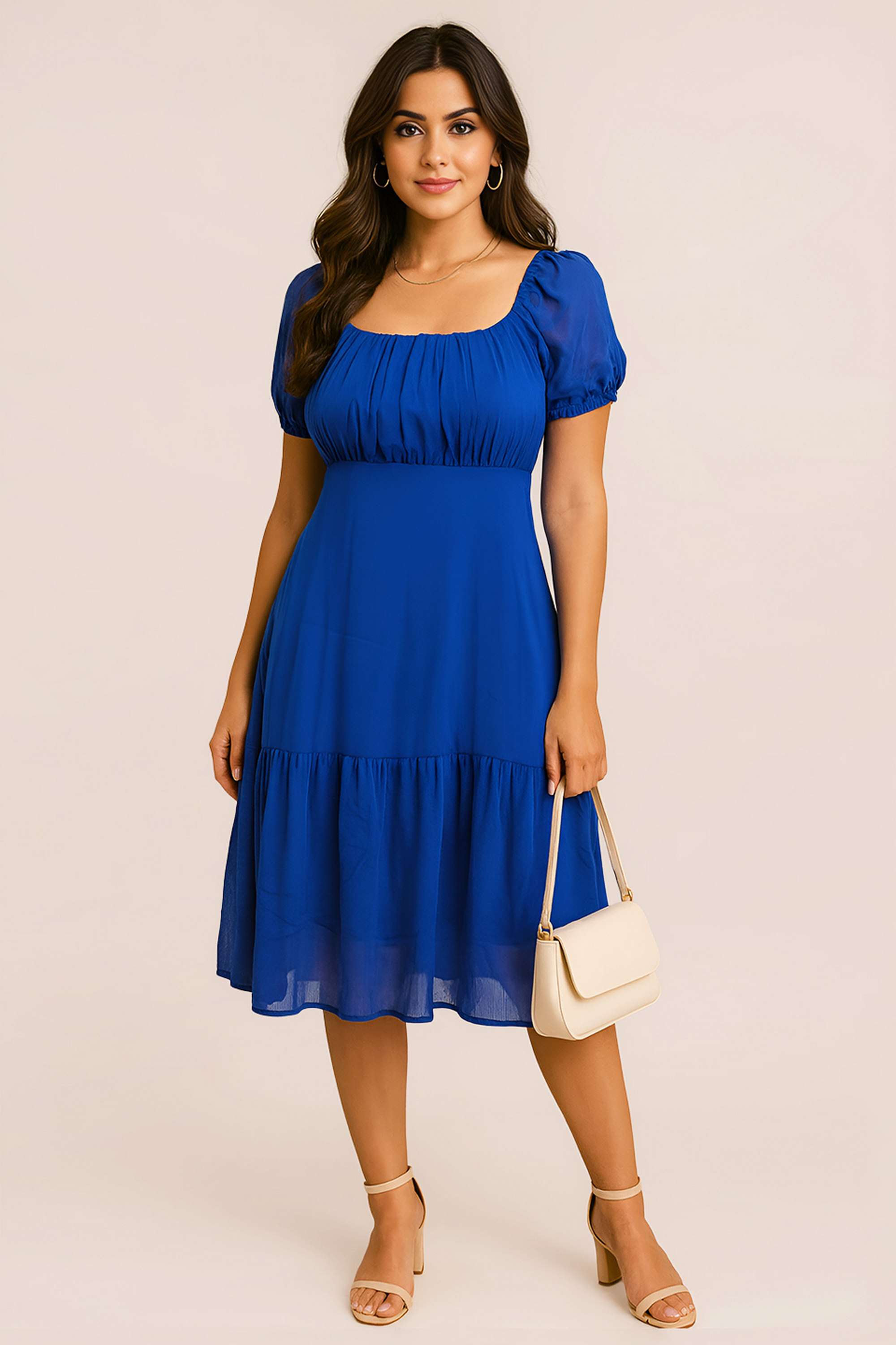 zink london Solid Square Neck Polyester Women Dress-picture-19