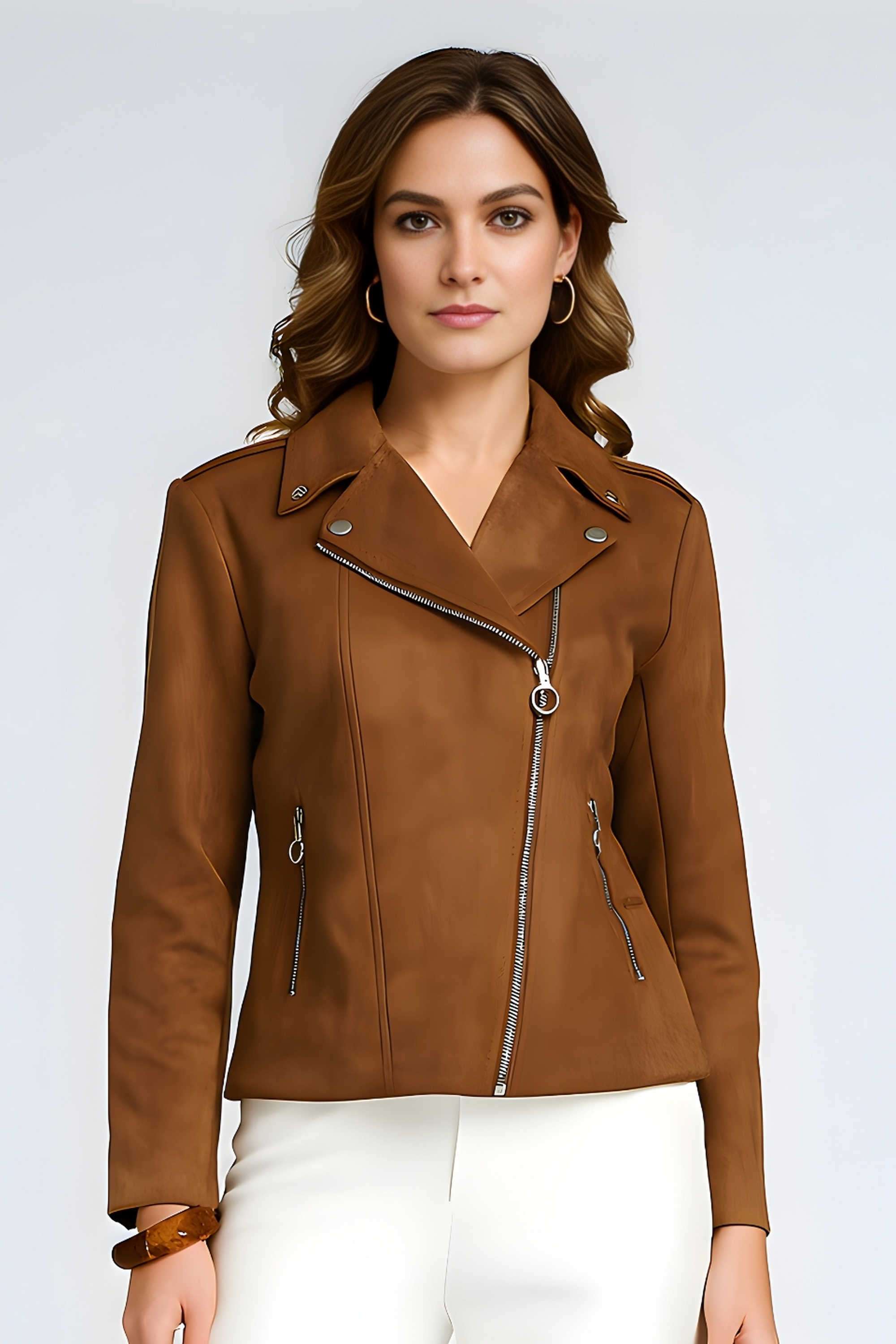 Solid-High-Neck-Polyester-Women-s-Winter-Wear-Jacket