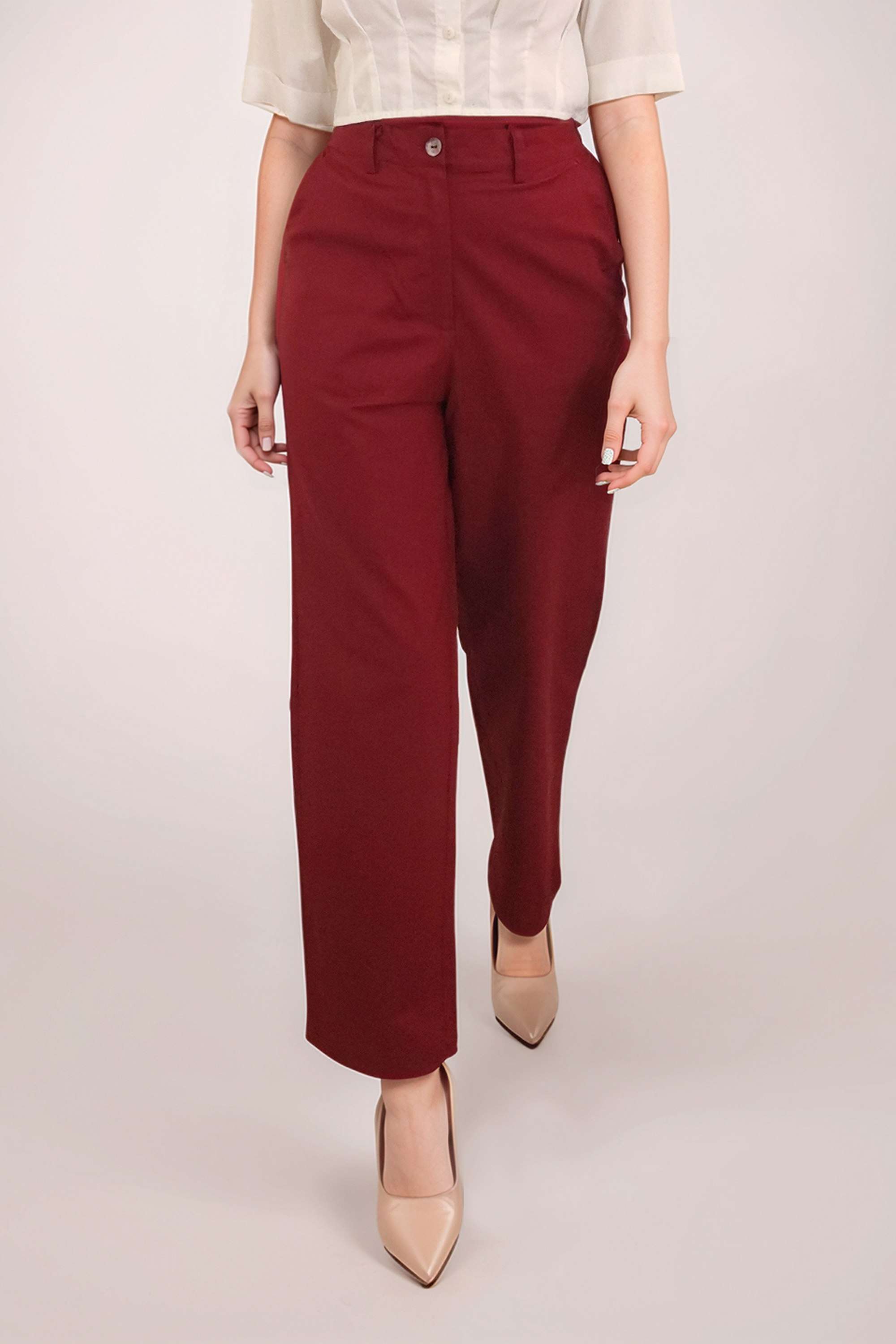 Solid-Regular-Fit-Cotton-Women-Casual-Wear-Trousers