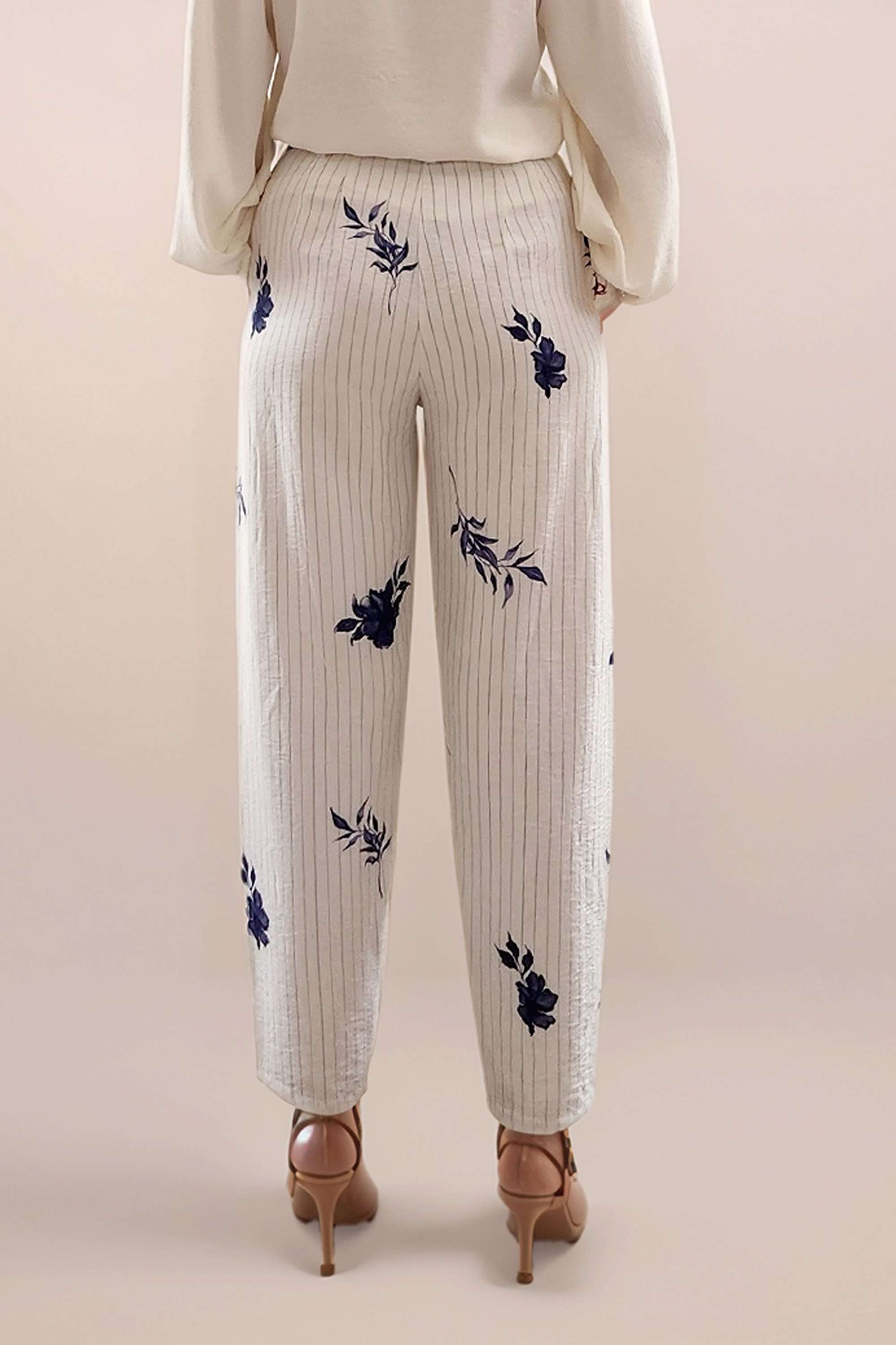 Floral-Regular-Fit-Blended-Fabric-Women-s-Casual-Wear-Trousers