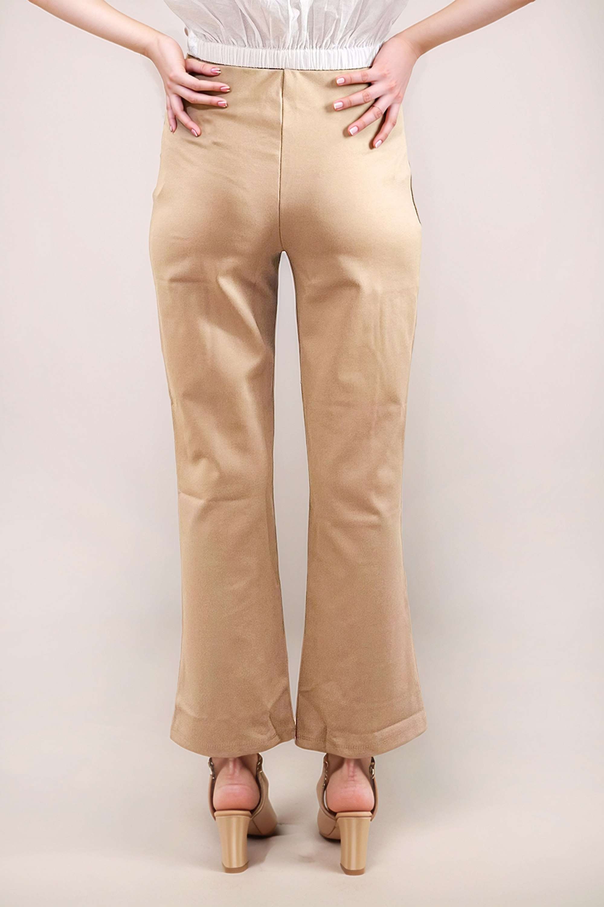 Solid-Regular-Fit-Blended-Fabric-Women-Casual-Wear-Trousers