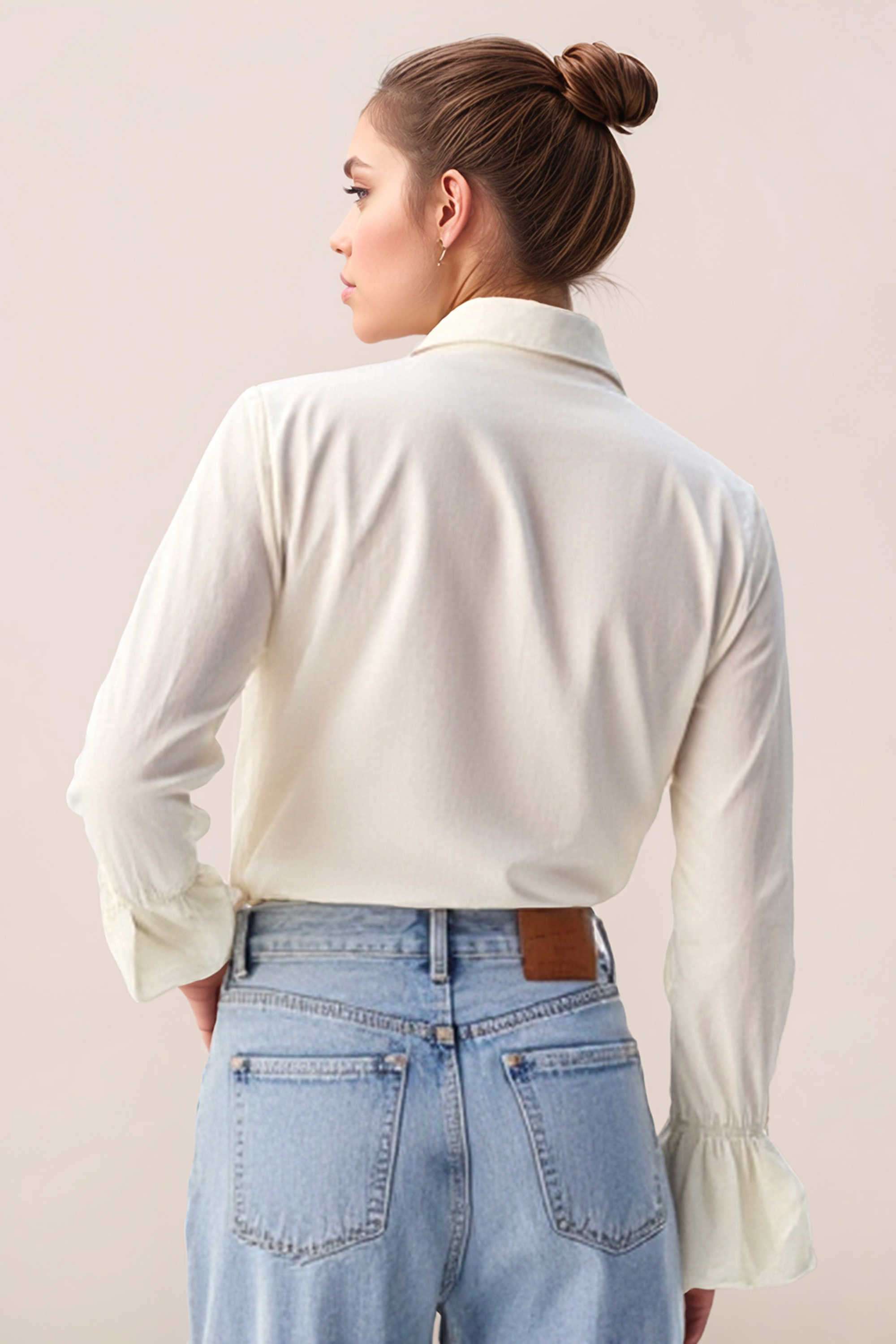 Solid-Cotton-Collared-Women-s-Top
