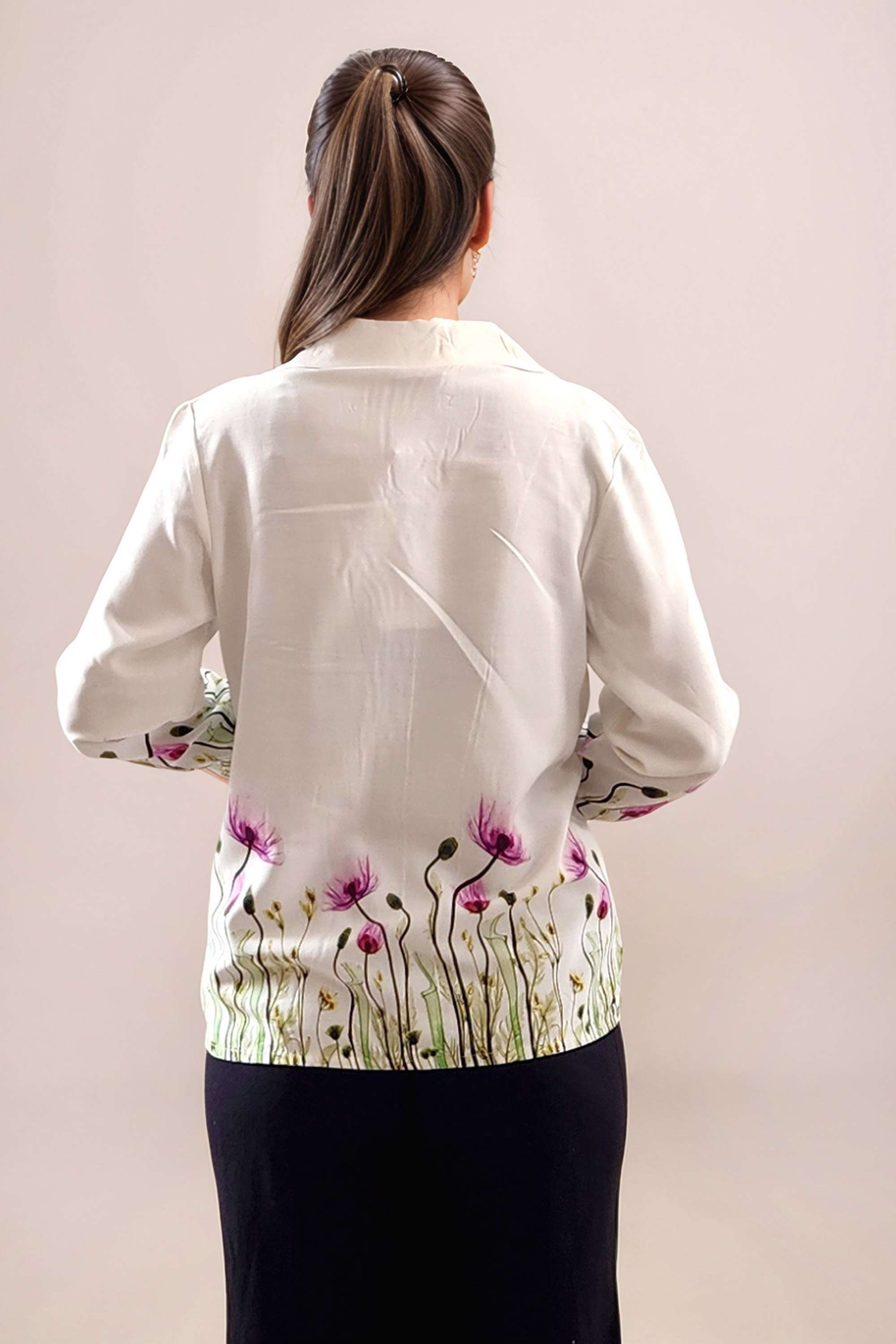 Printed-V-Neck-Rayon-Women-s-Casual-Wear-Shirt