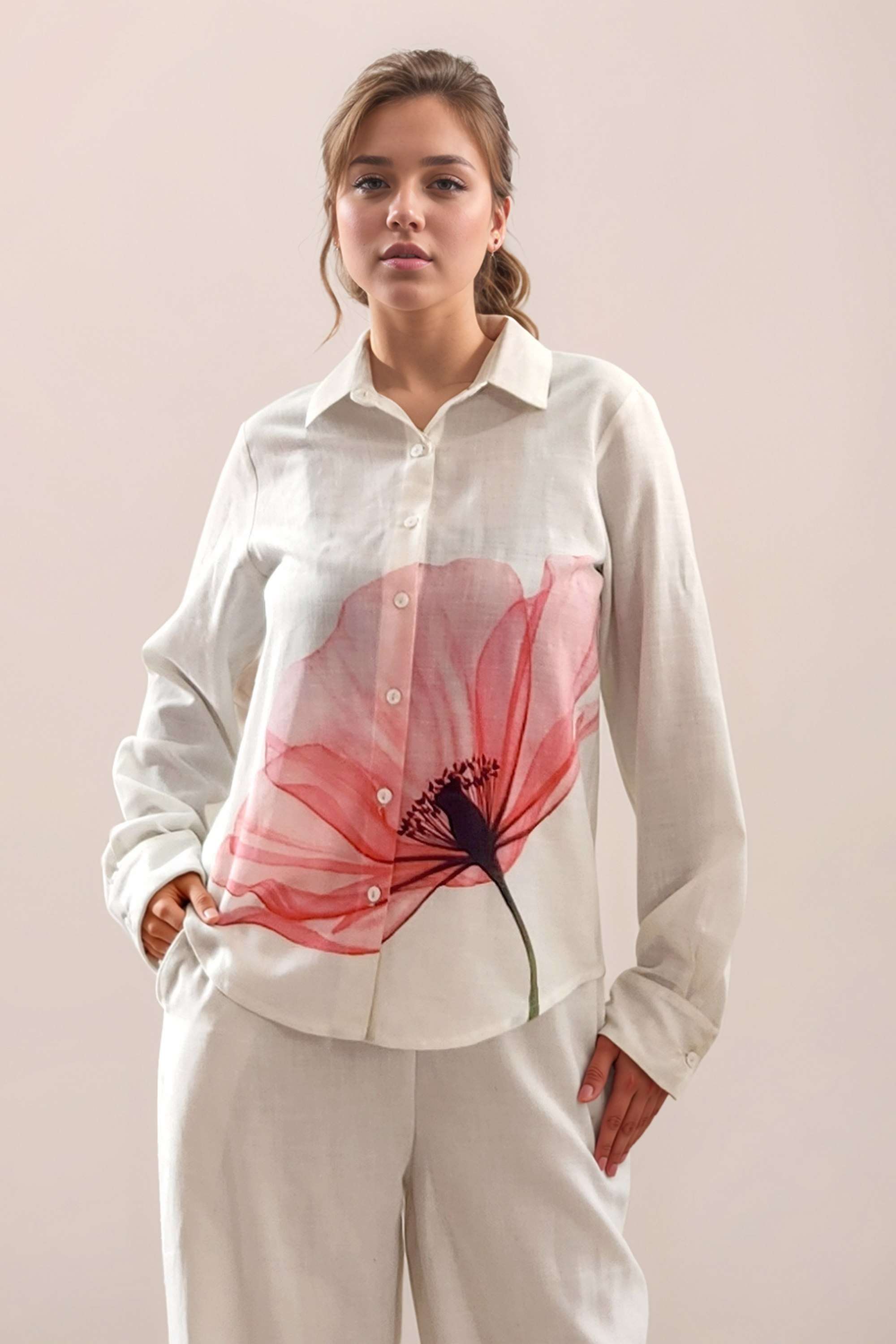 Printed-Rayon-Collared-Women-s-Top