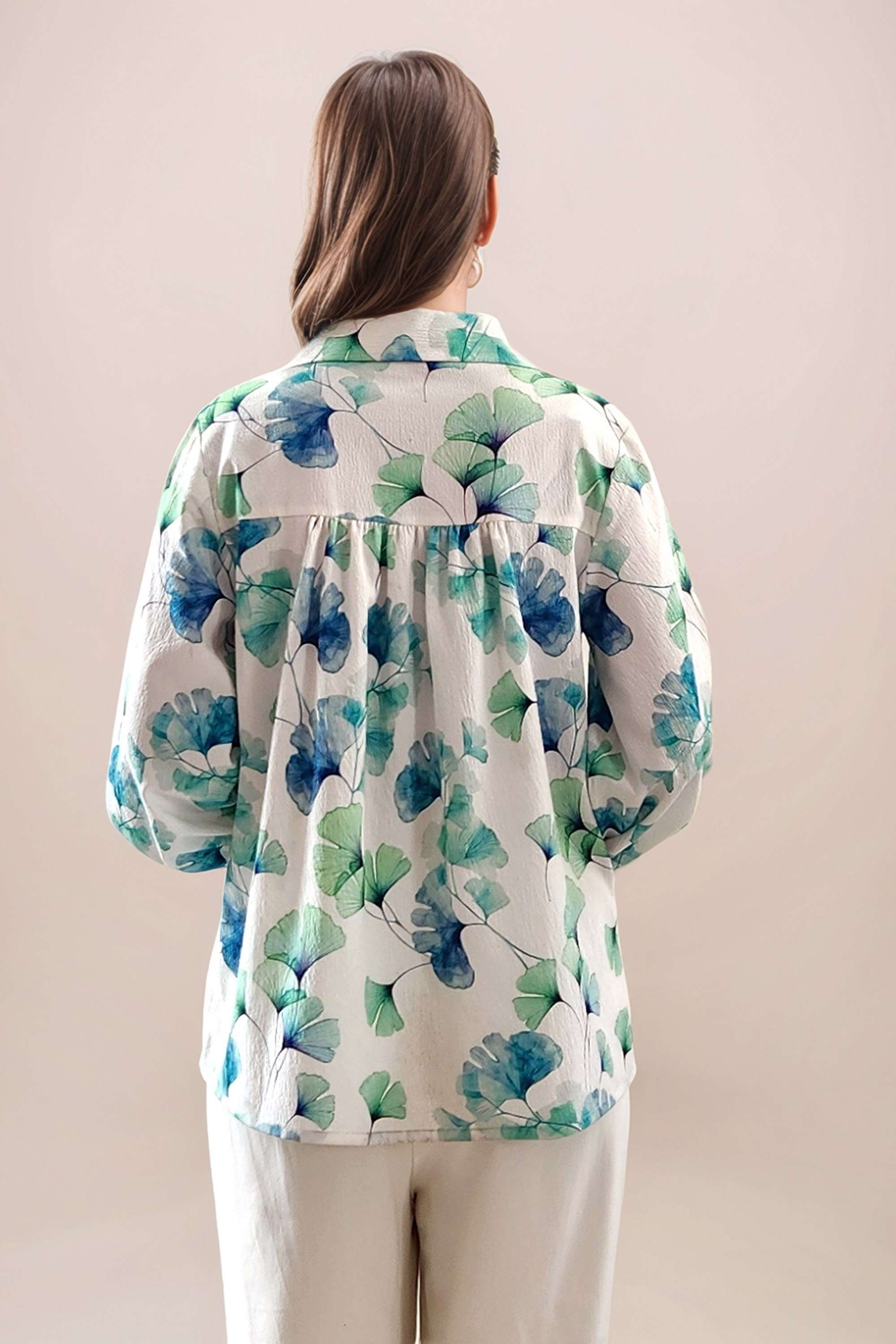 Printed-Polyester-Collared-Women-s-Top