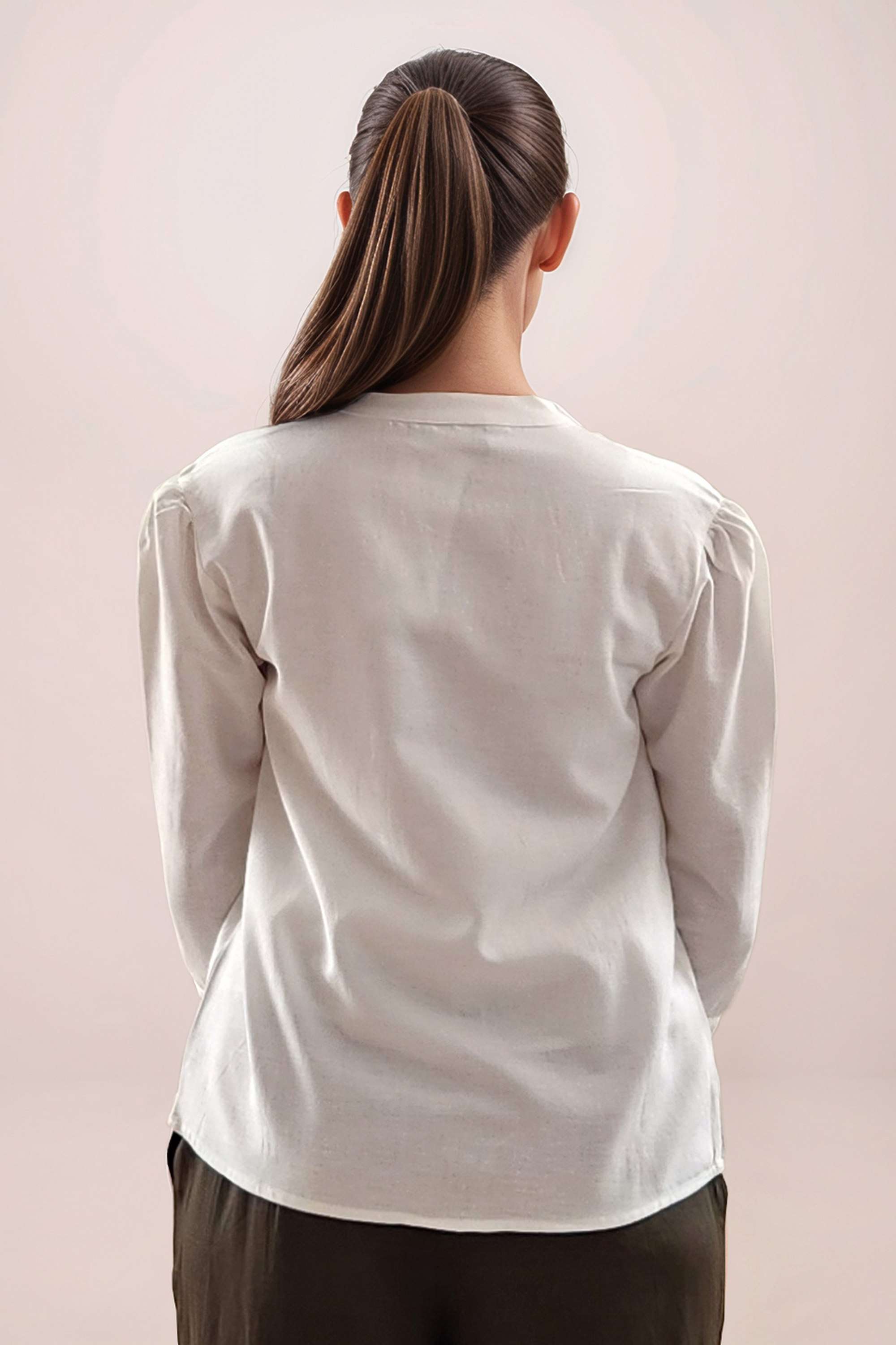 Solid-Cotton-Collared-Women-s-Top