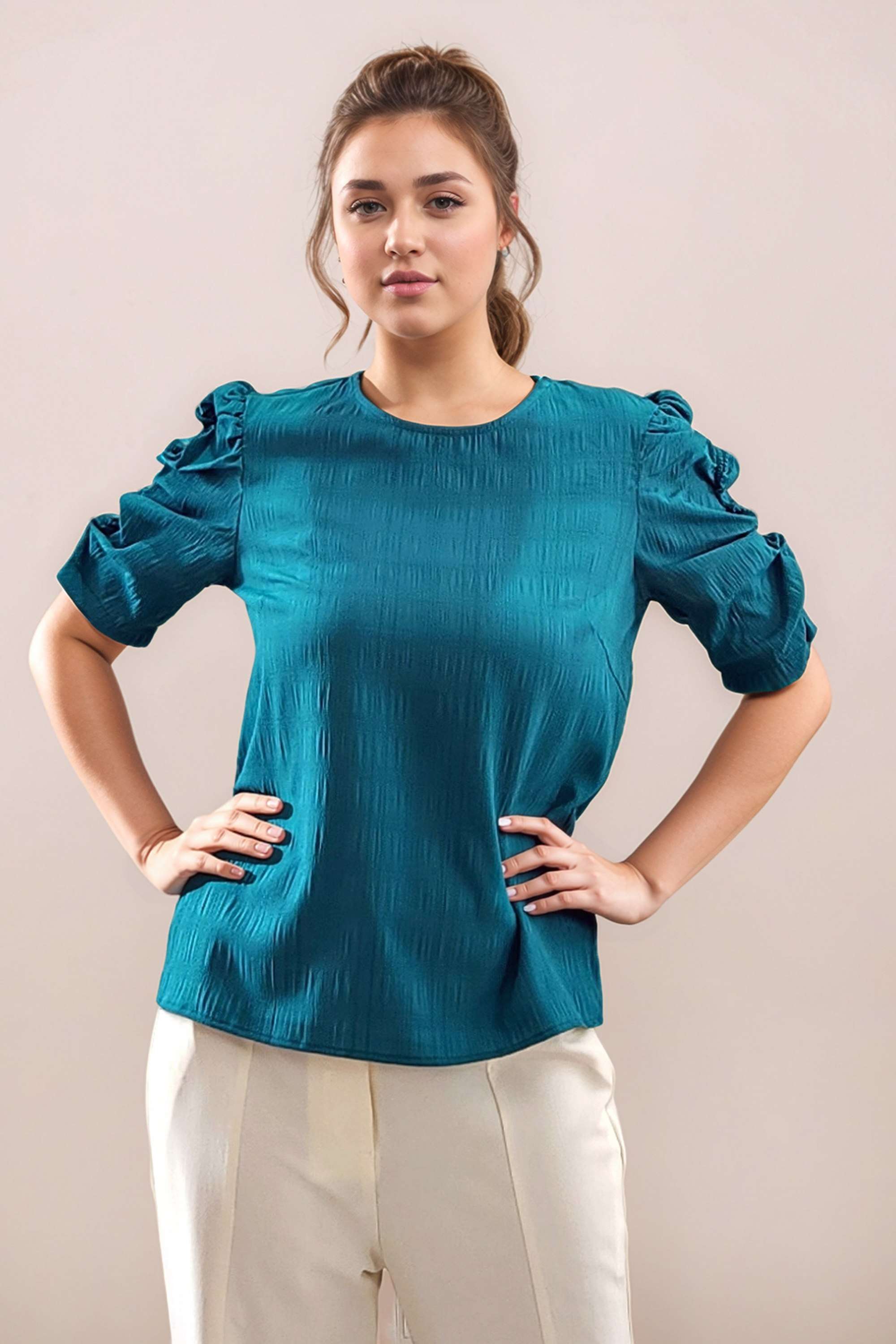 zink london Printed Polyester Round Neck Women's Top-picture-28
