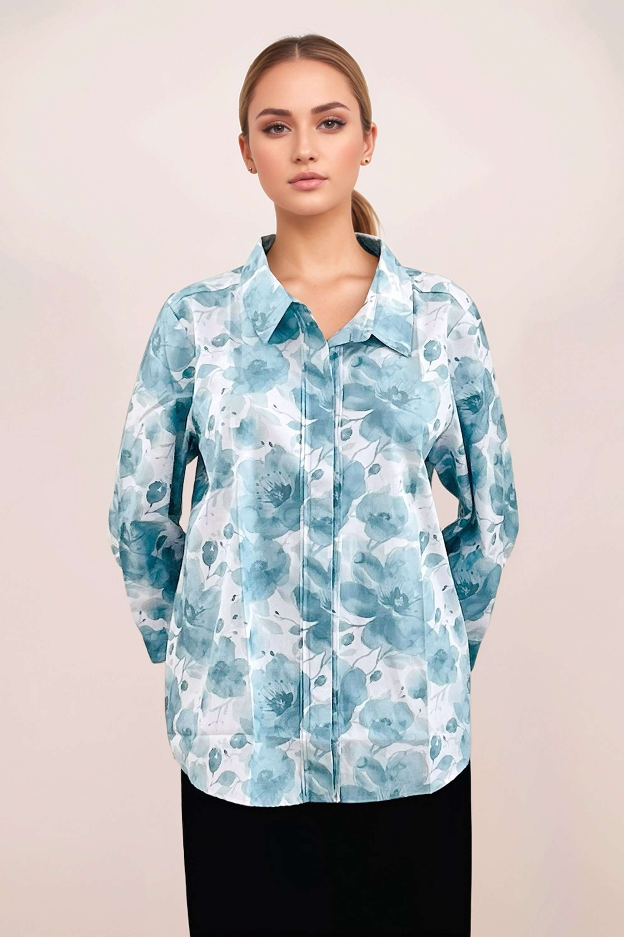 zink london Floral Collared Cotton Women Casual Wear Top-picture-20