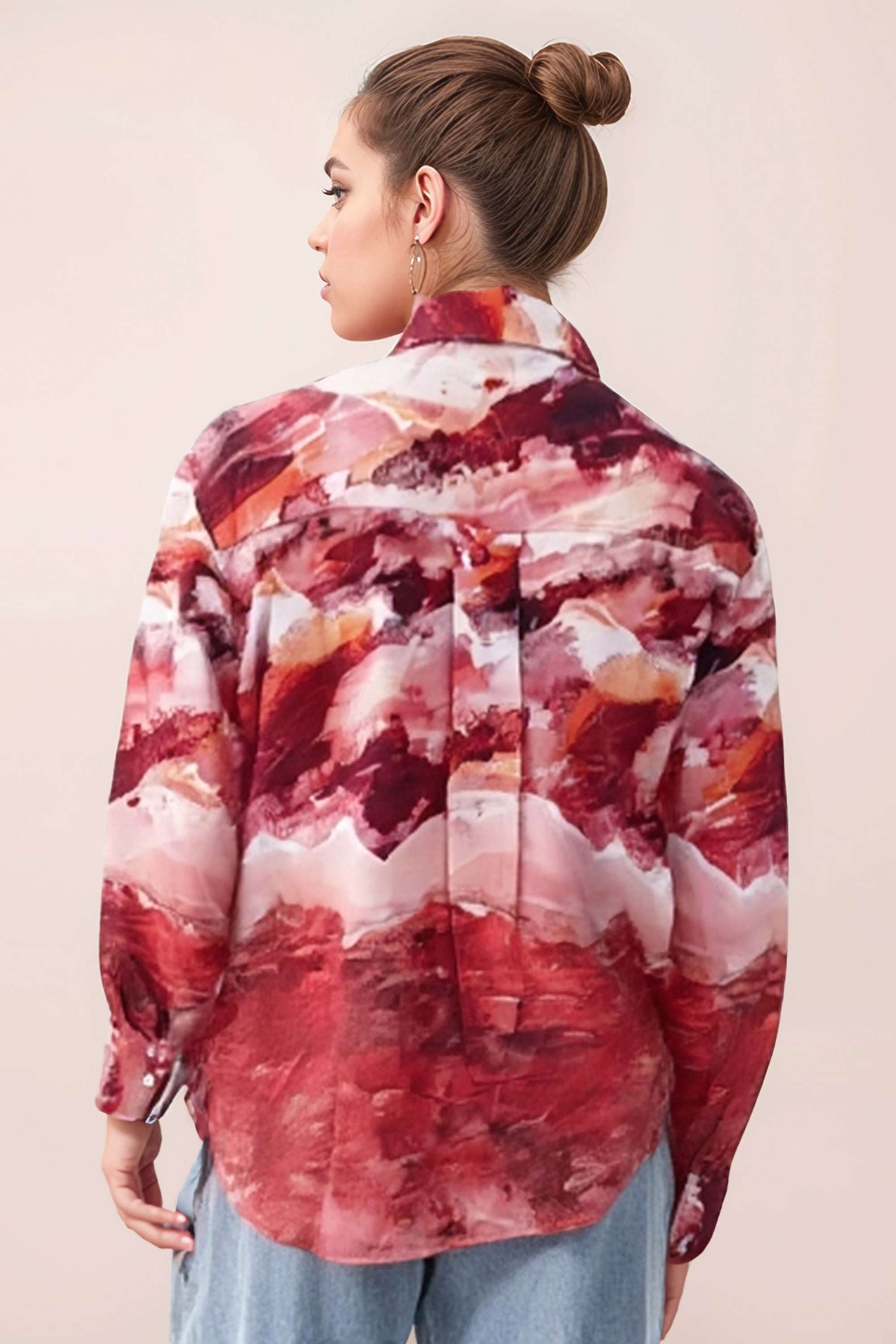 Abstract-Cotton-Collared-Women-s-Top