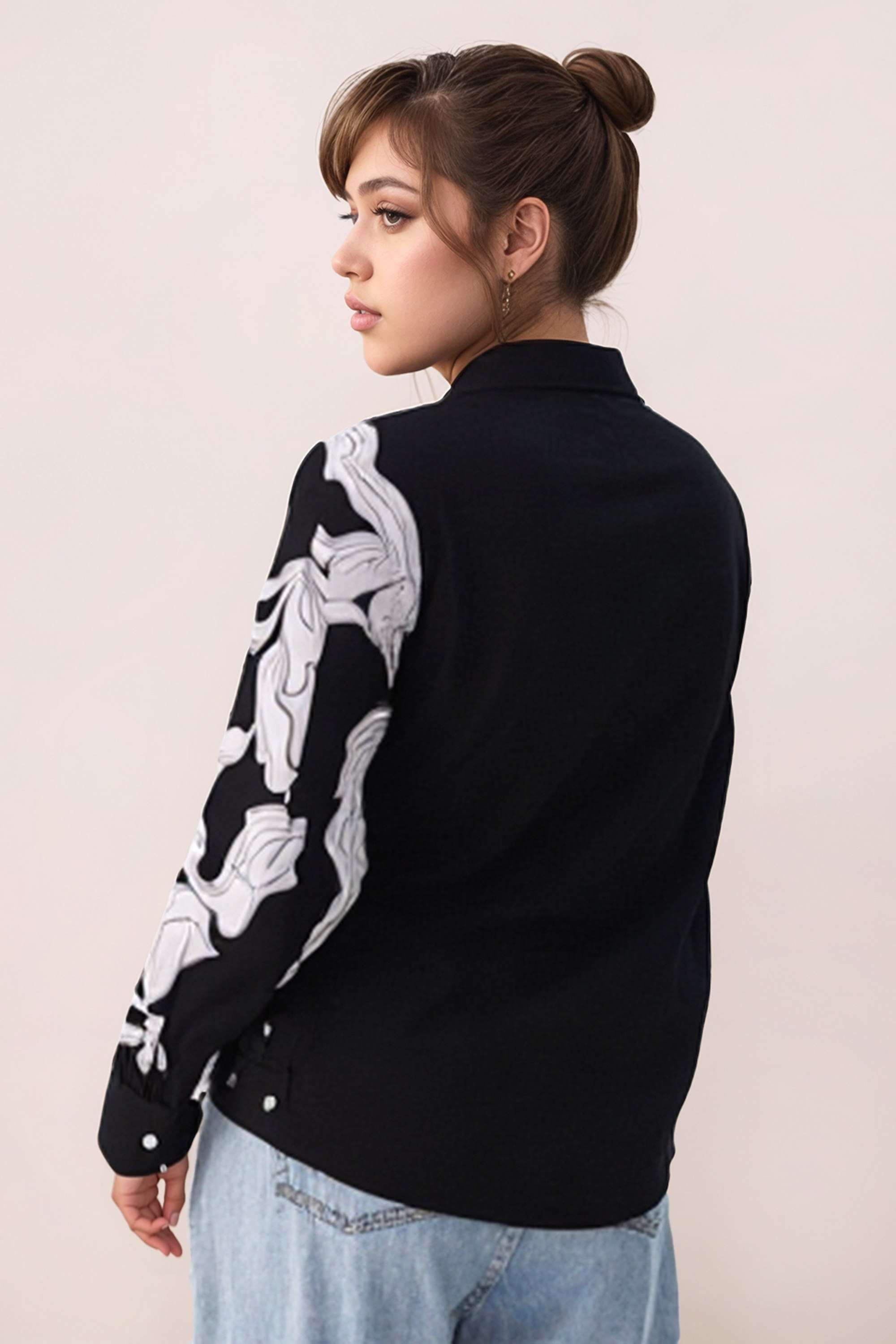 Floral-Cotton-Collared-Women-s-Top