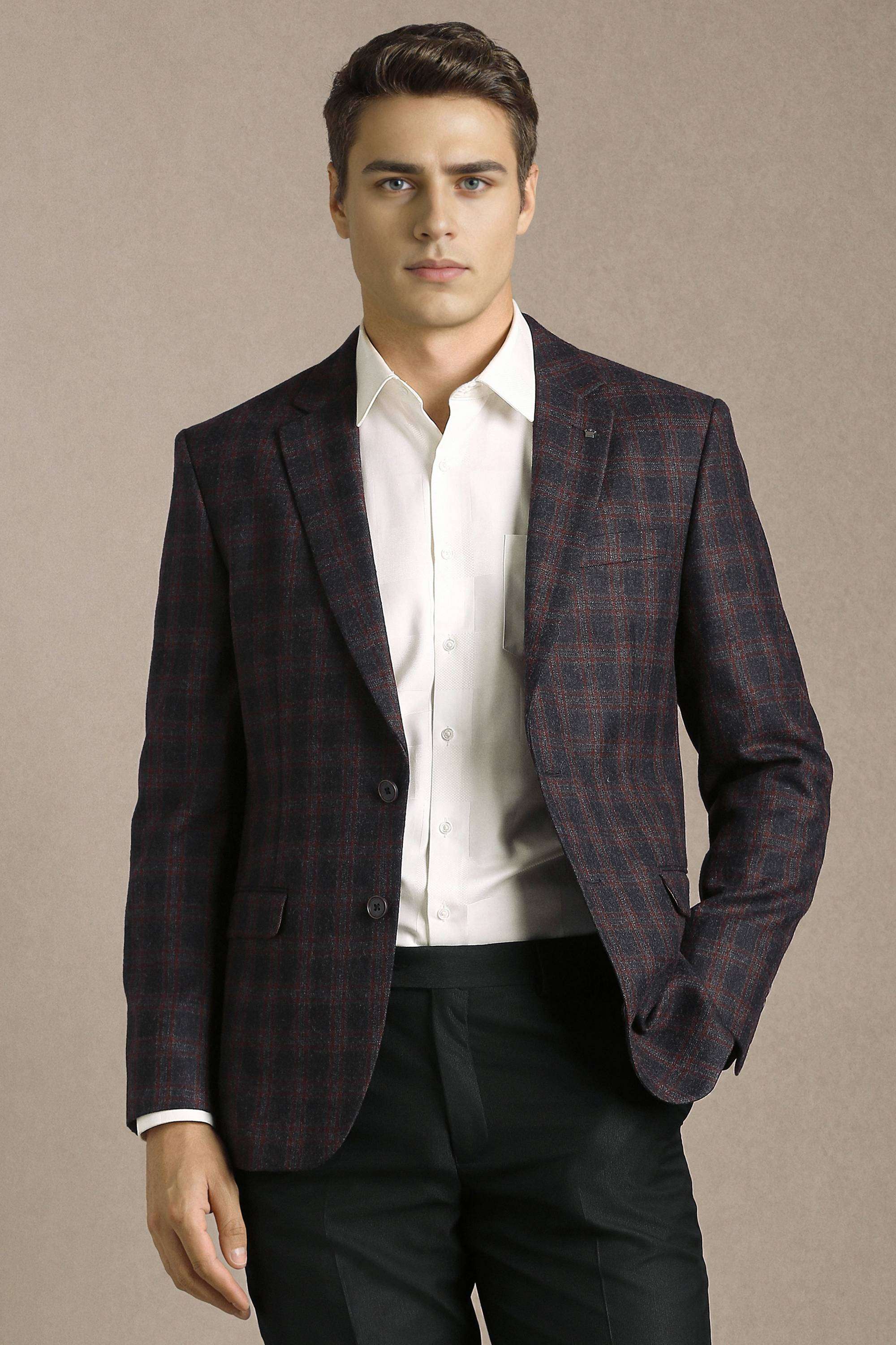 Checks-Wool-Regular-Fit-Men-s-Blazer