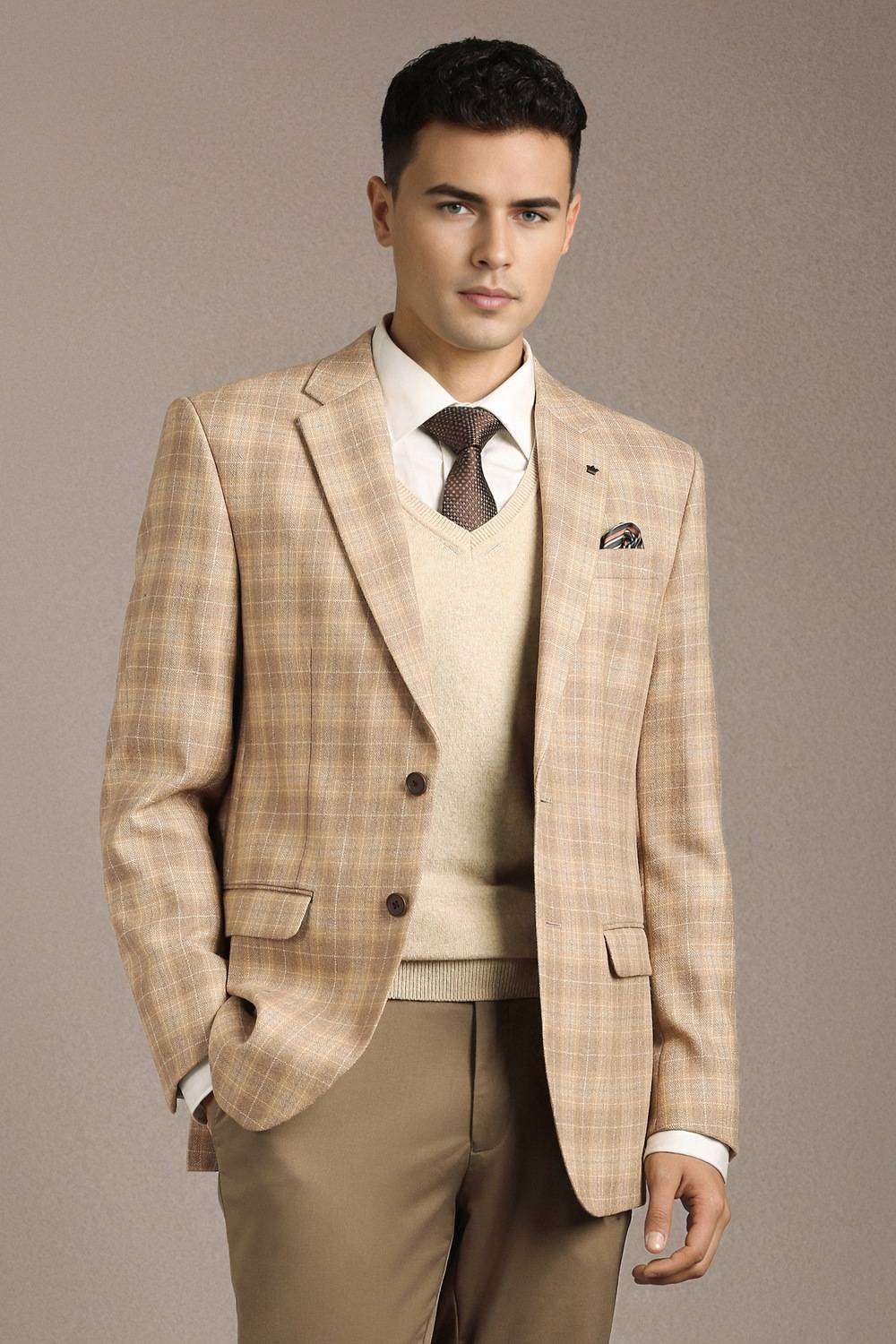Checks-Wool-Regular-Fit-Men-s-Blazer