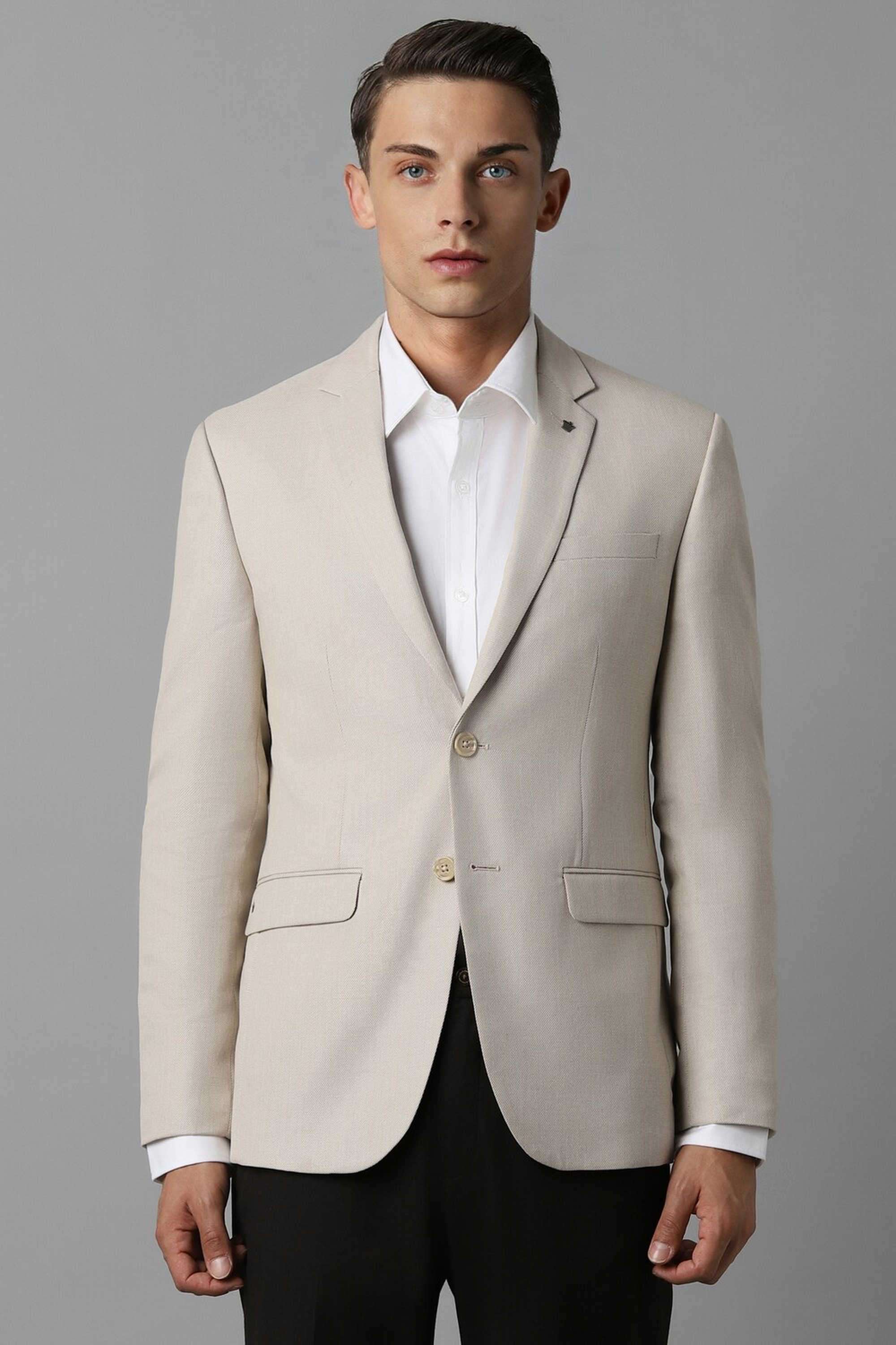 Solid-Blended-Fabric-Slim-Fit-Men-s-Formal-Blazer