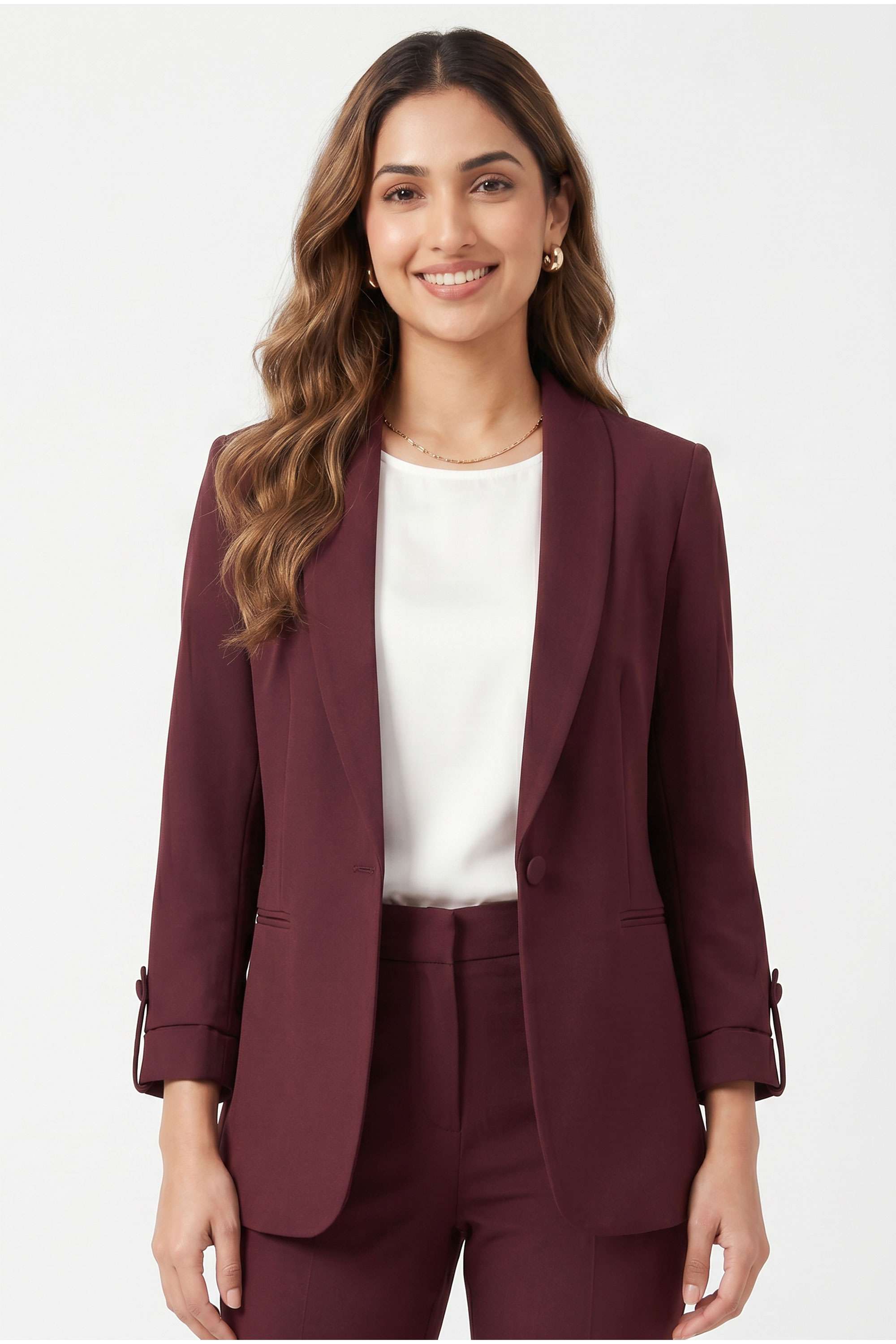 stop Solid Blended Fabric Women's Formal Wear Blazer-picture-31