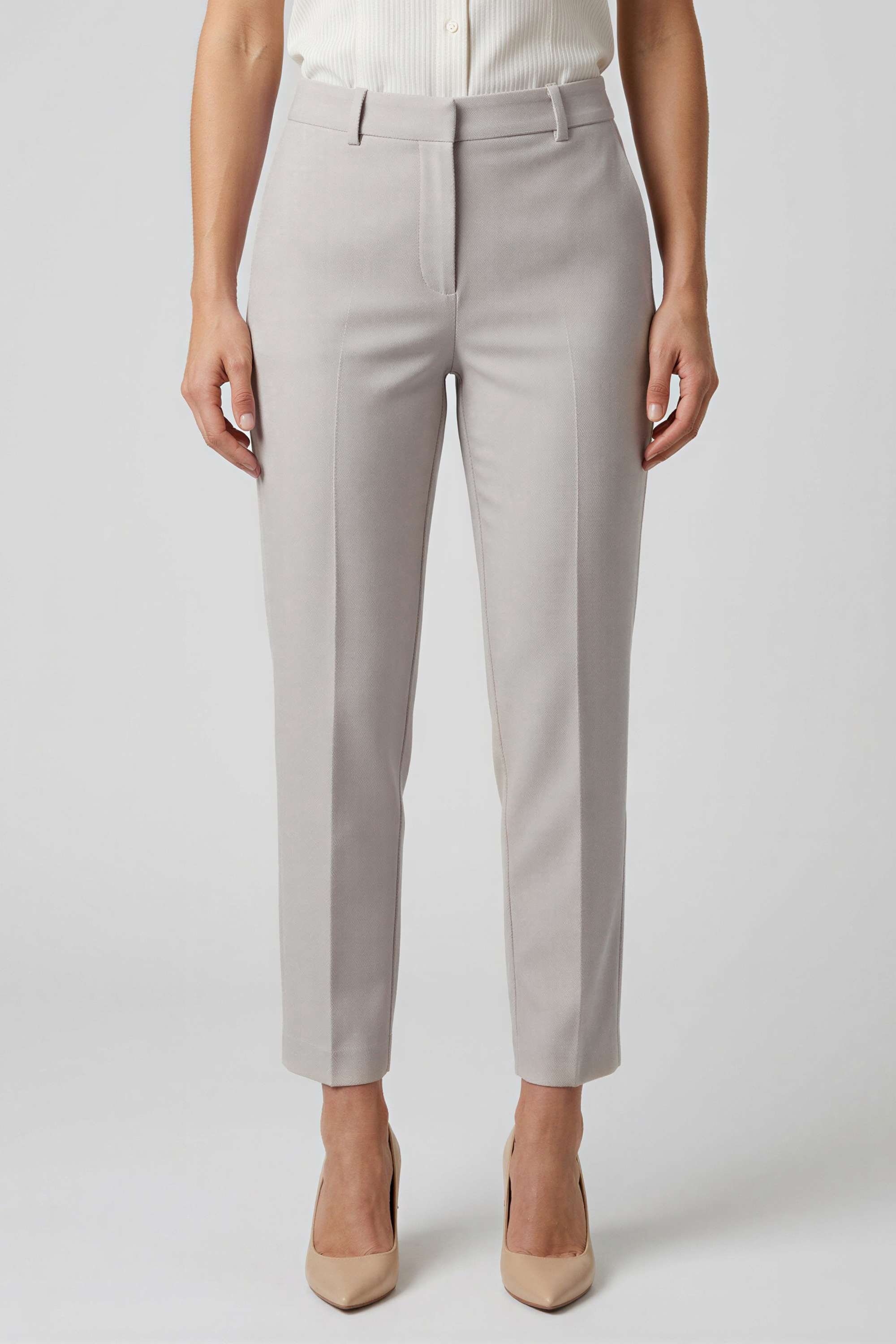 Solid Full Length Polyester Women's Trousers-image-7