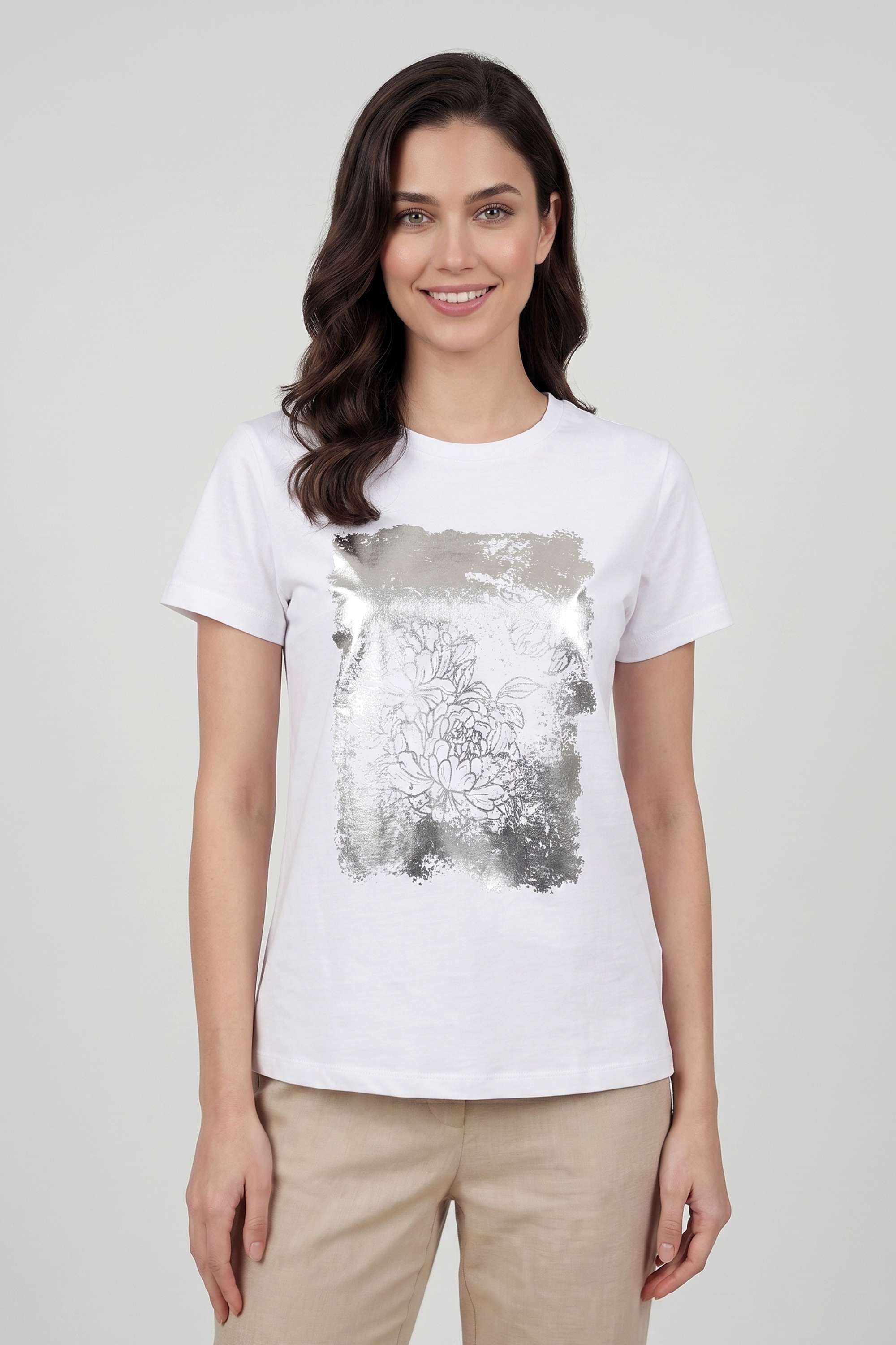 fratini Printed Cotton Round Neck Women's T-Shirt-picture-28