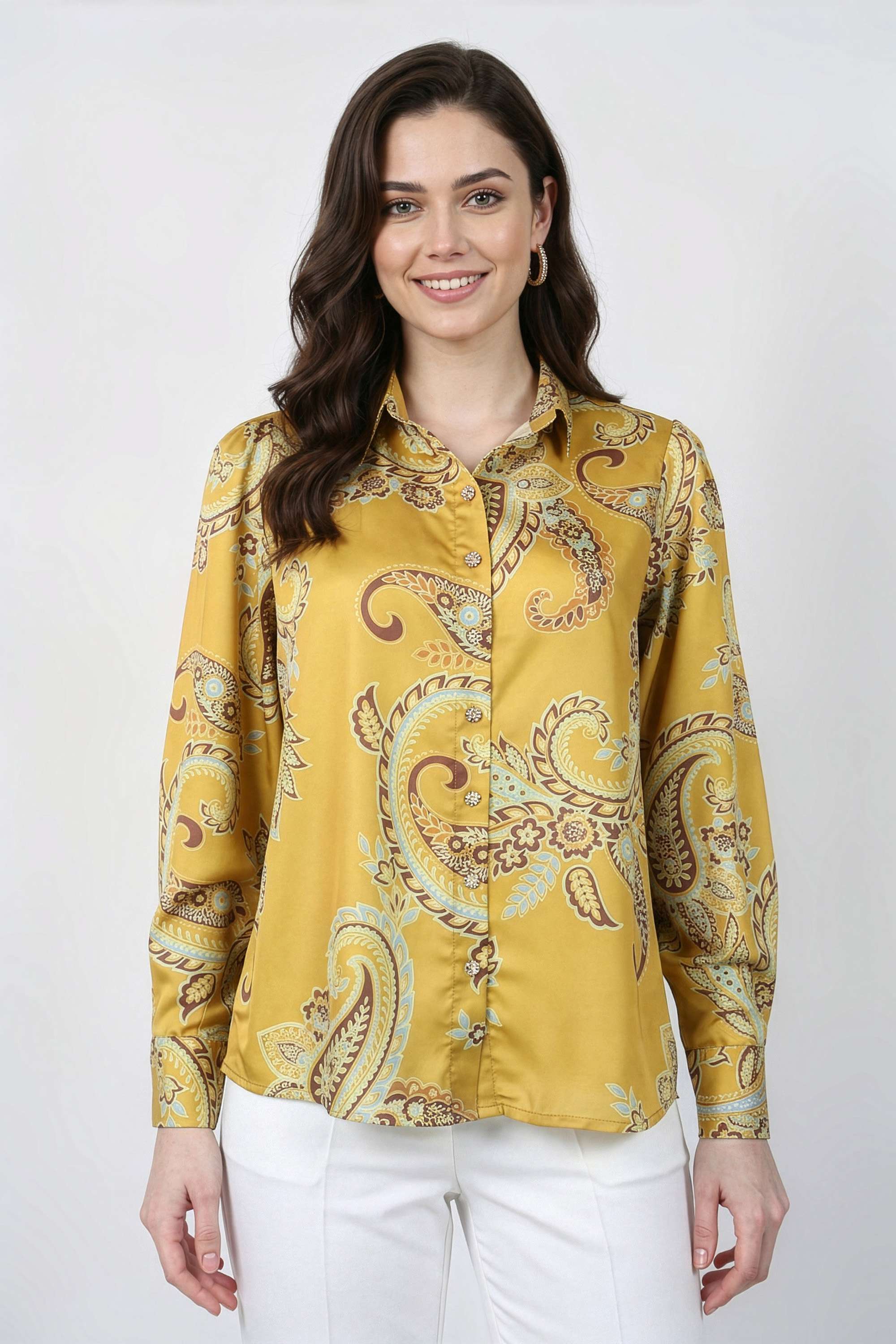 fratini Printed Collared Polyester Women's Casual Wear Shirt-picture-38