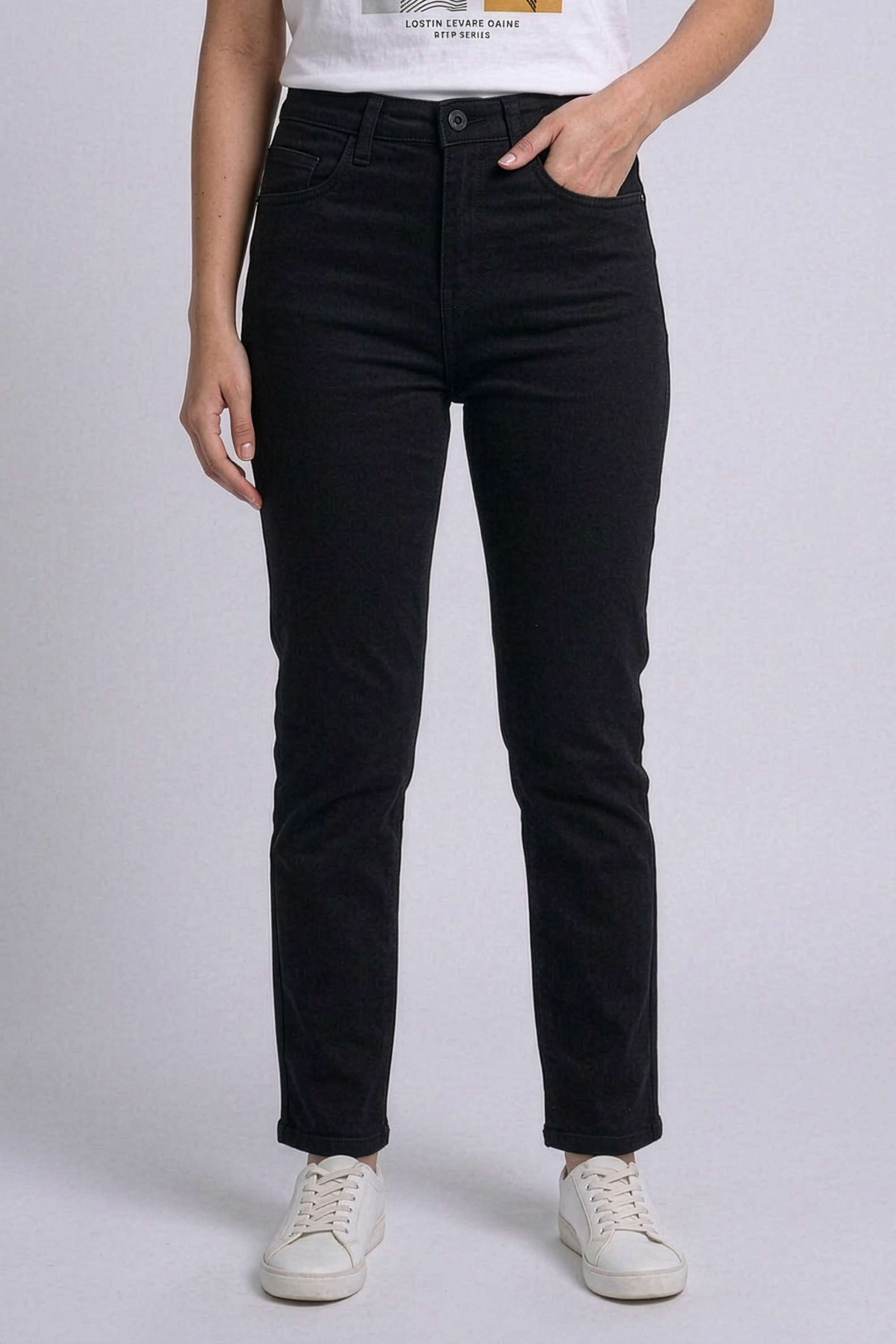 life High Rise Cotton Straight Fit Women's Jeans-picture-20