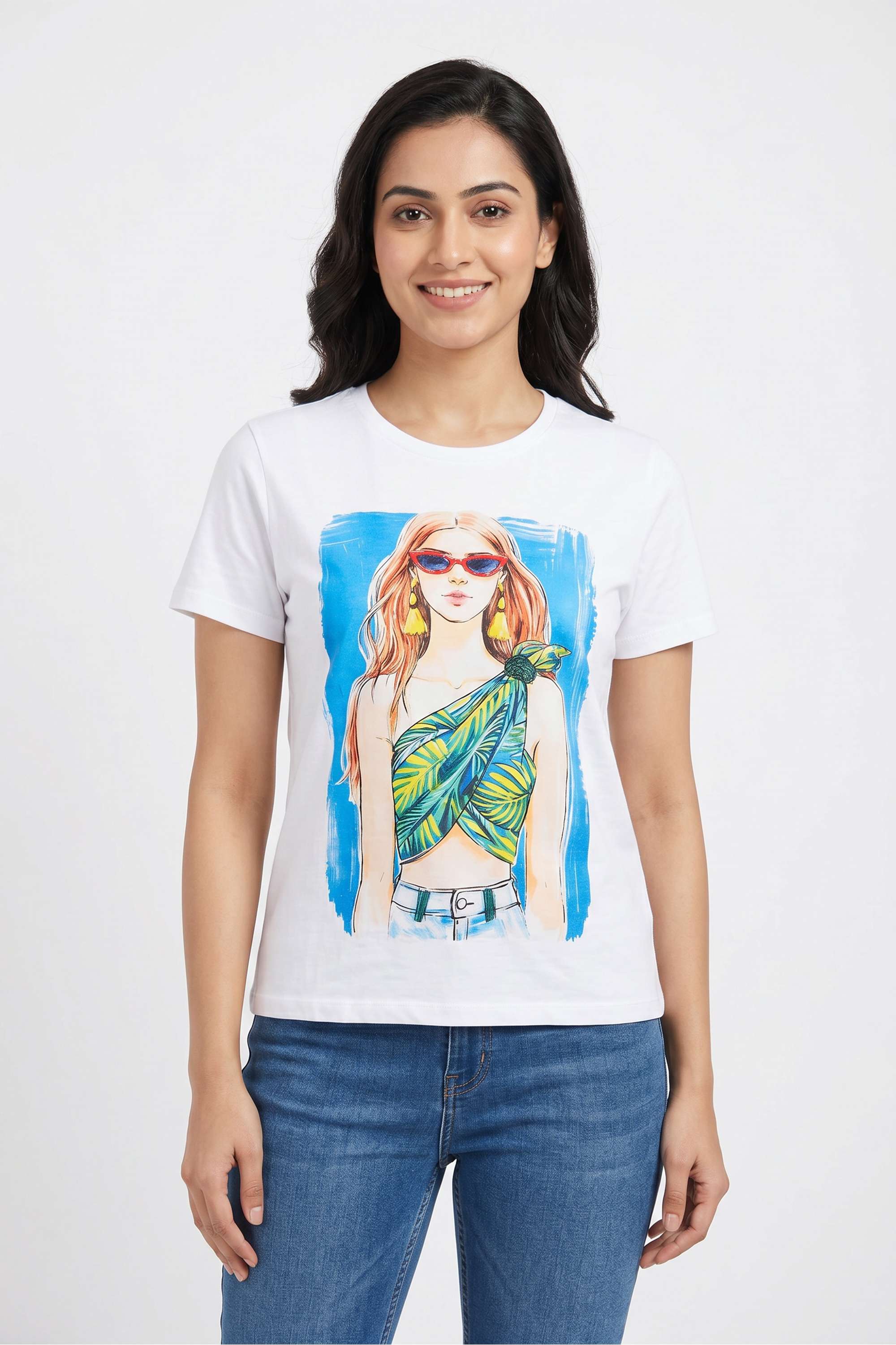 life Embroidered Cotton Round Neck Women's T-Shirt-picture-15