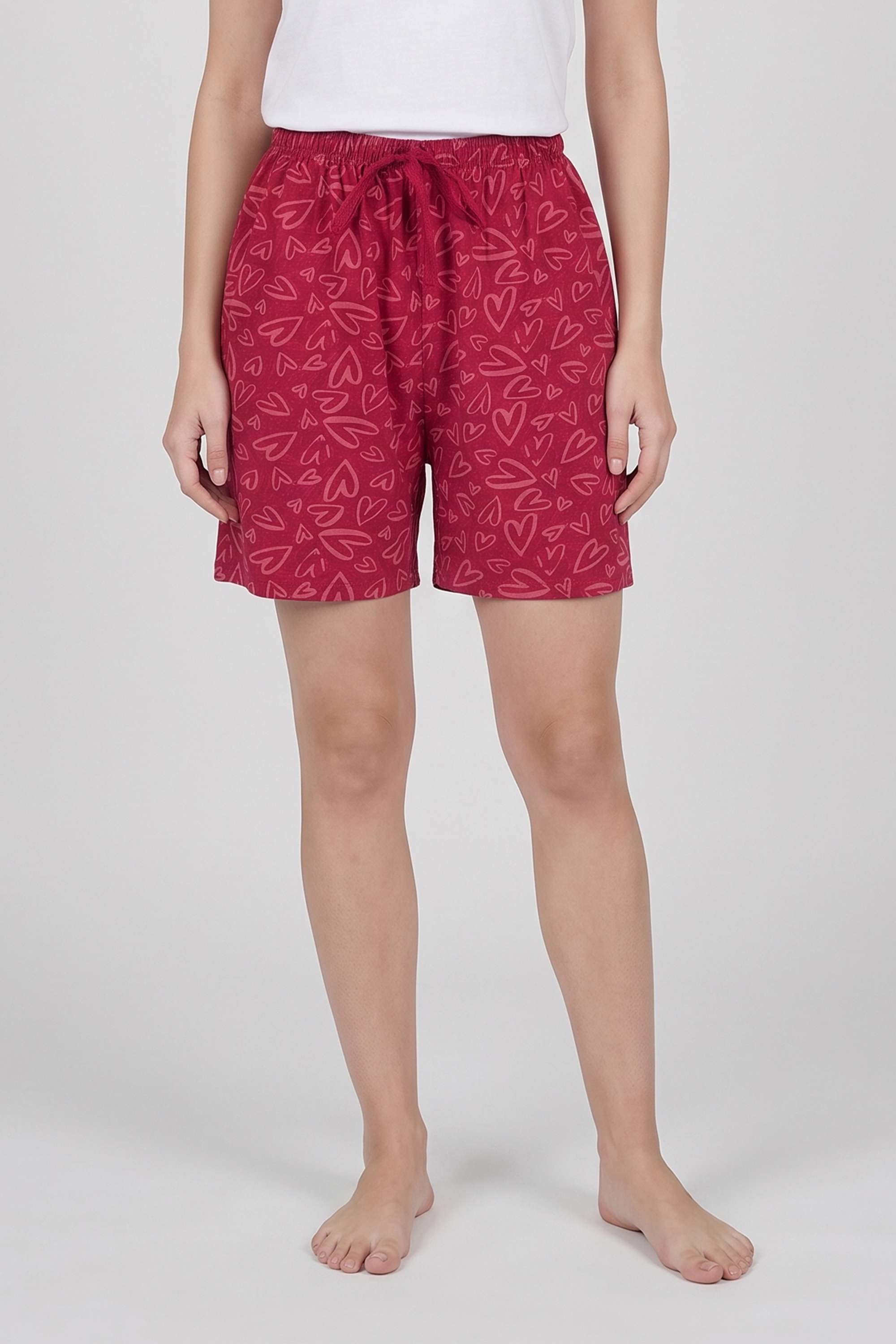 Regular Fit Mid Thigh Cotton Women Casual Wear Shorts-image-6