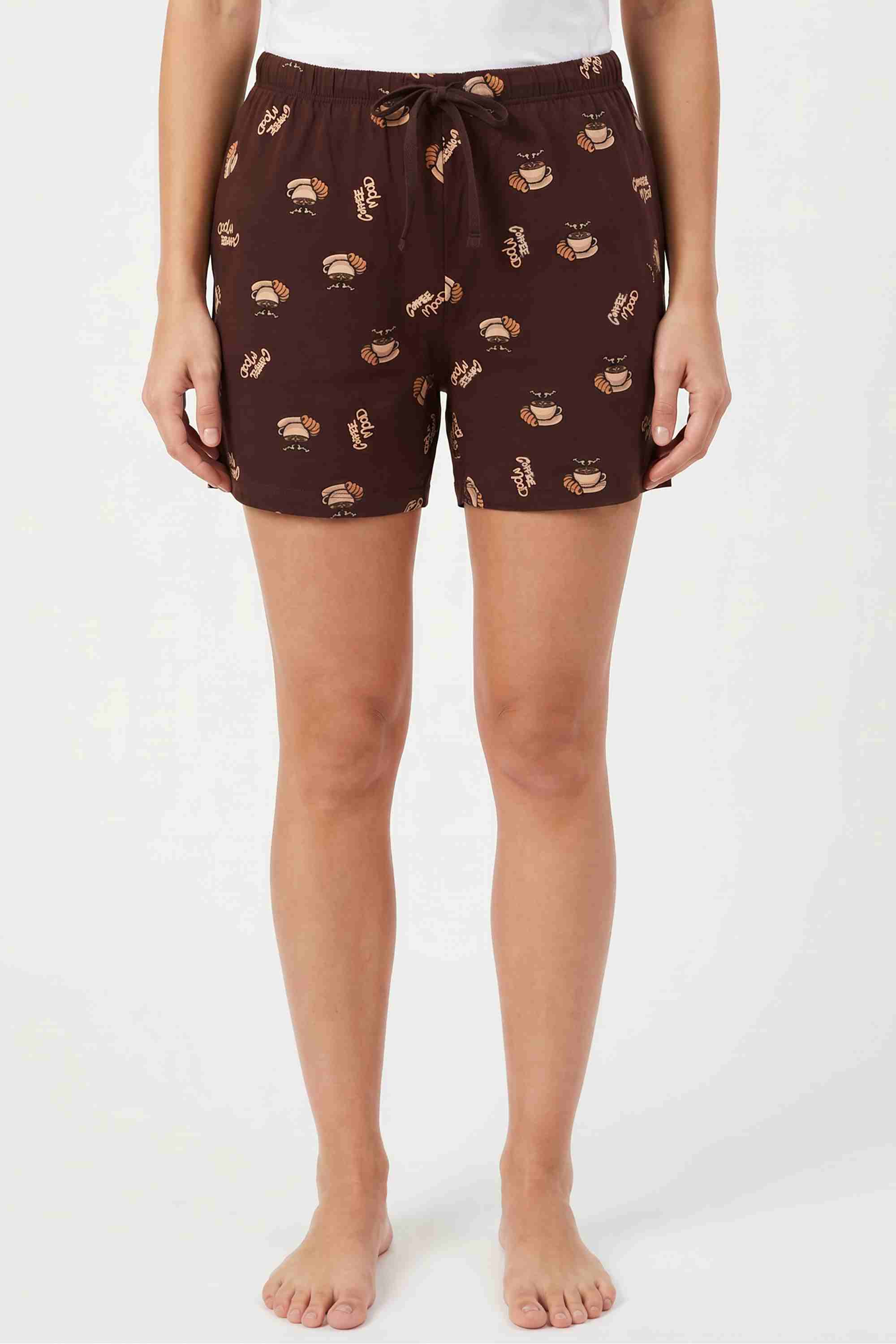 Regular Fit Mid Thigh Cotton Women's Casual Wear Shorts-image-14