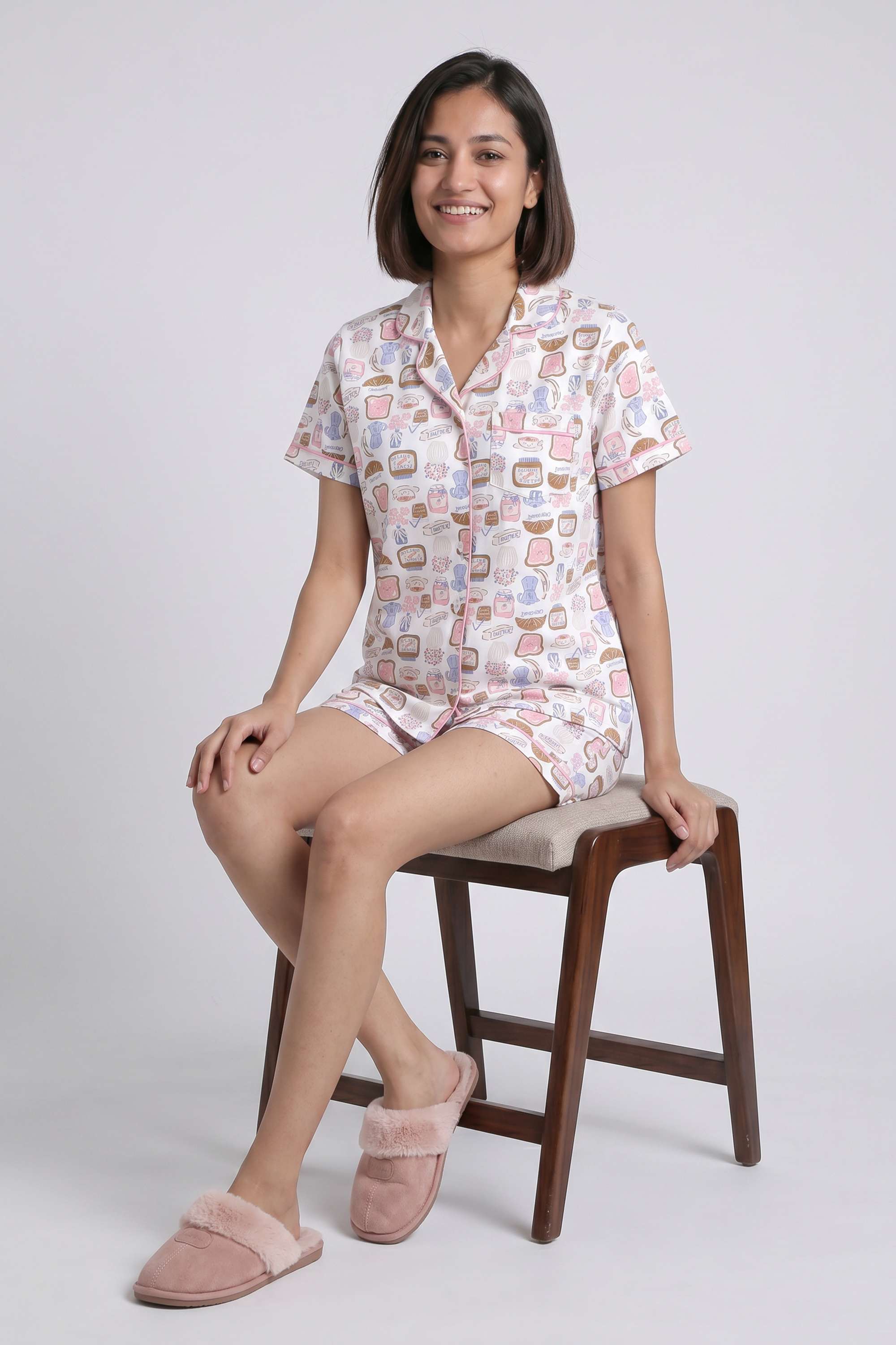 insense Printed Collared Cotton Women's Co-Ord Set-picture-36