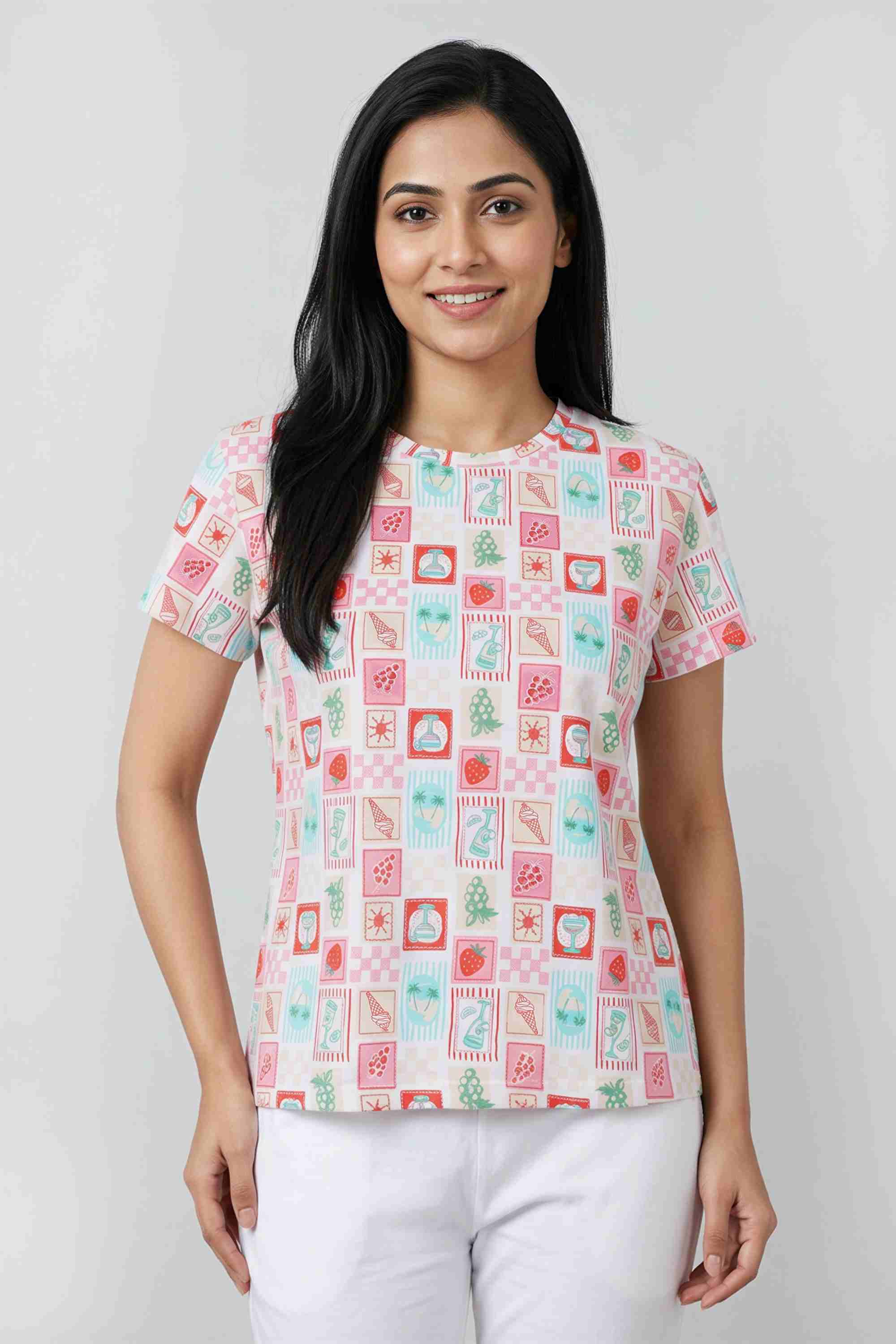 insense Printed Cotton Round Neck Women's Top-picture-19