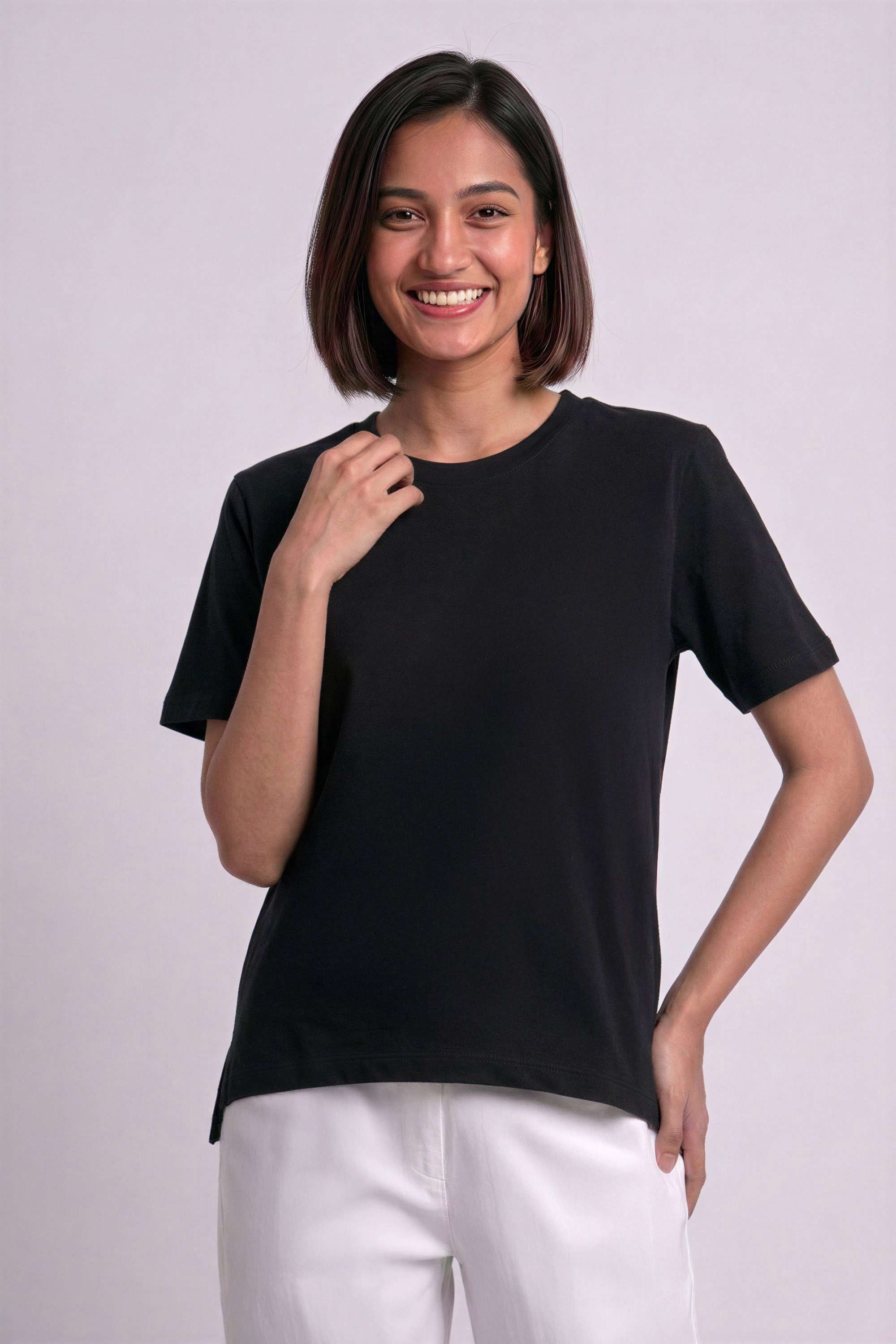 insense Solid Cotton Round Neck Women's Top-picture-32