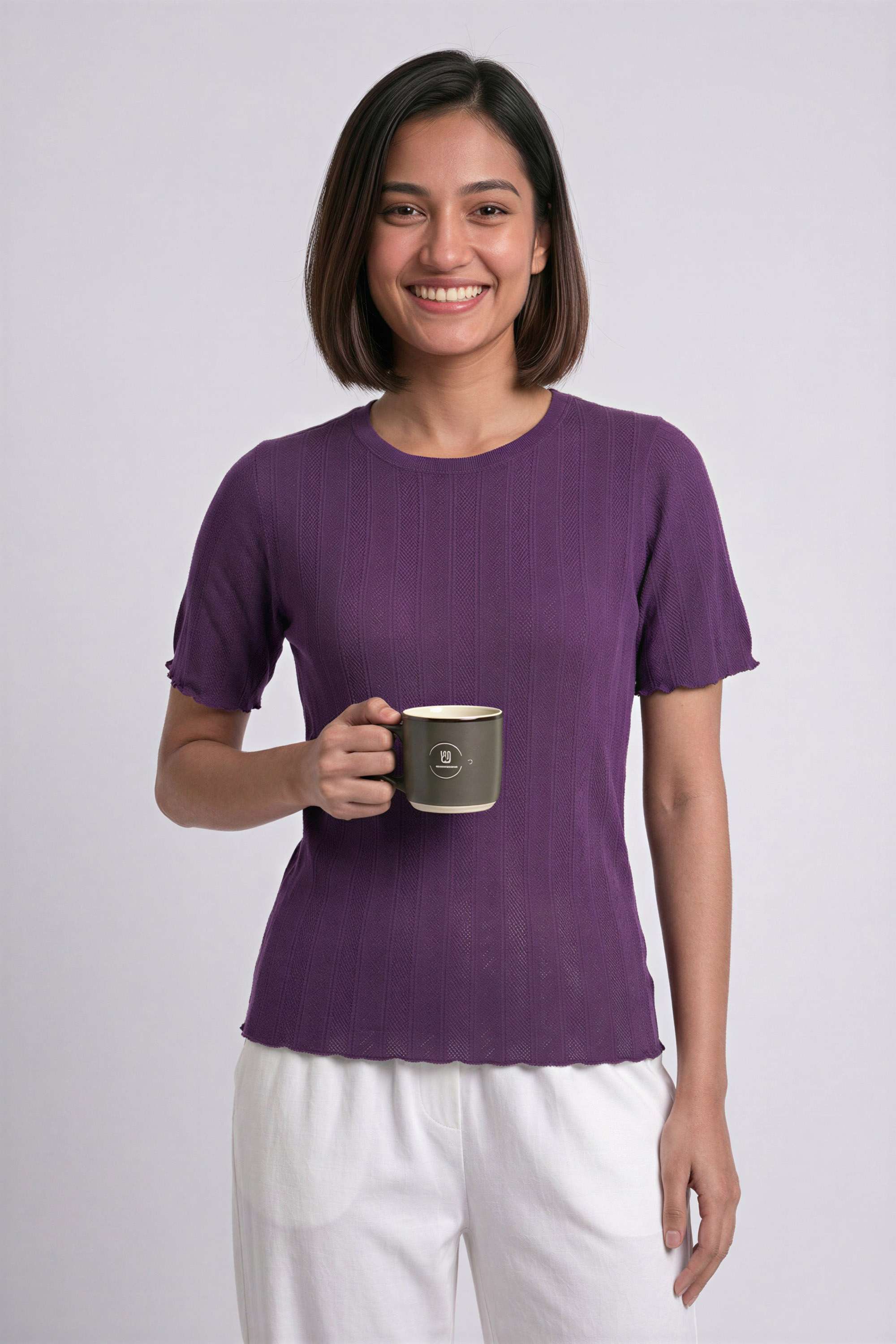 insense Solid Polyester Round Neck Women's Top-picture-17