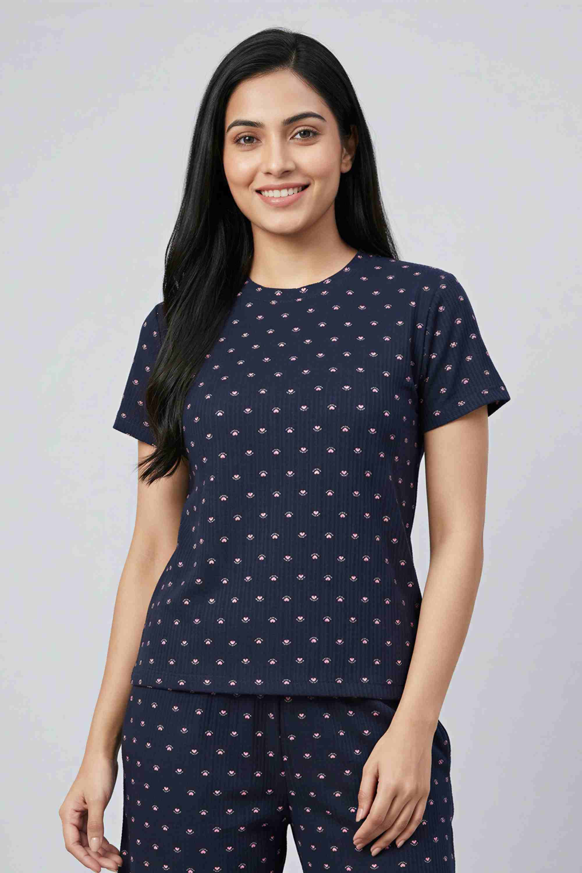 insense Printed Polyester Round Neck Women's Top-picture-13
