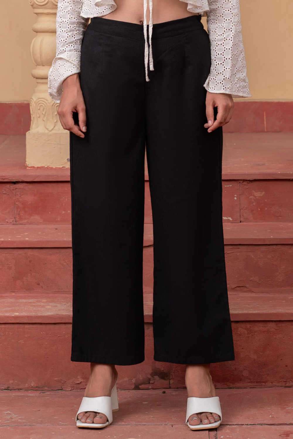 juniper Solid Regular Fit Cotton Women's Casual Wear Pants-picture-25