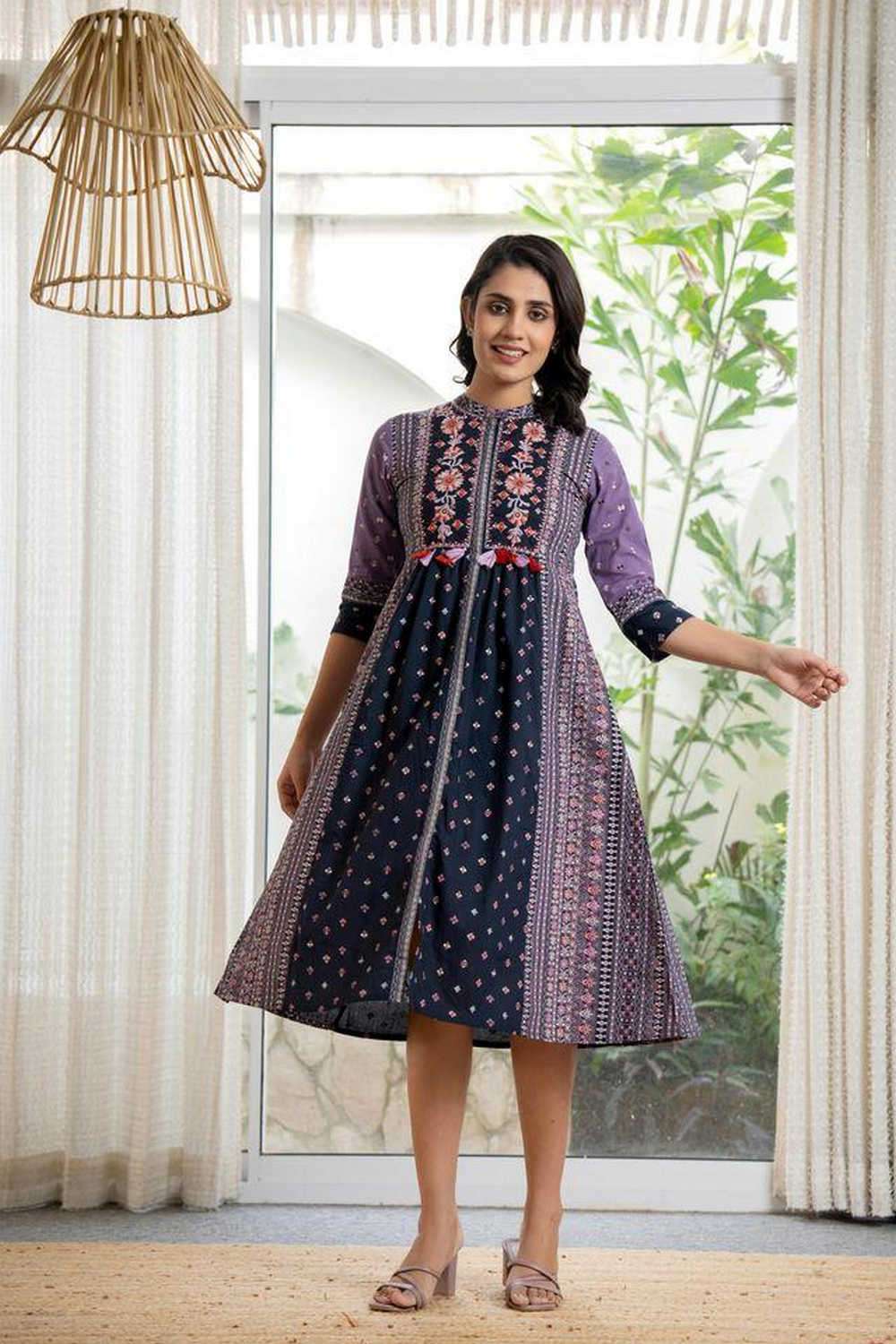 Printed Cotton Women Dress-image-4
