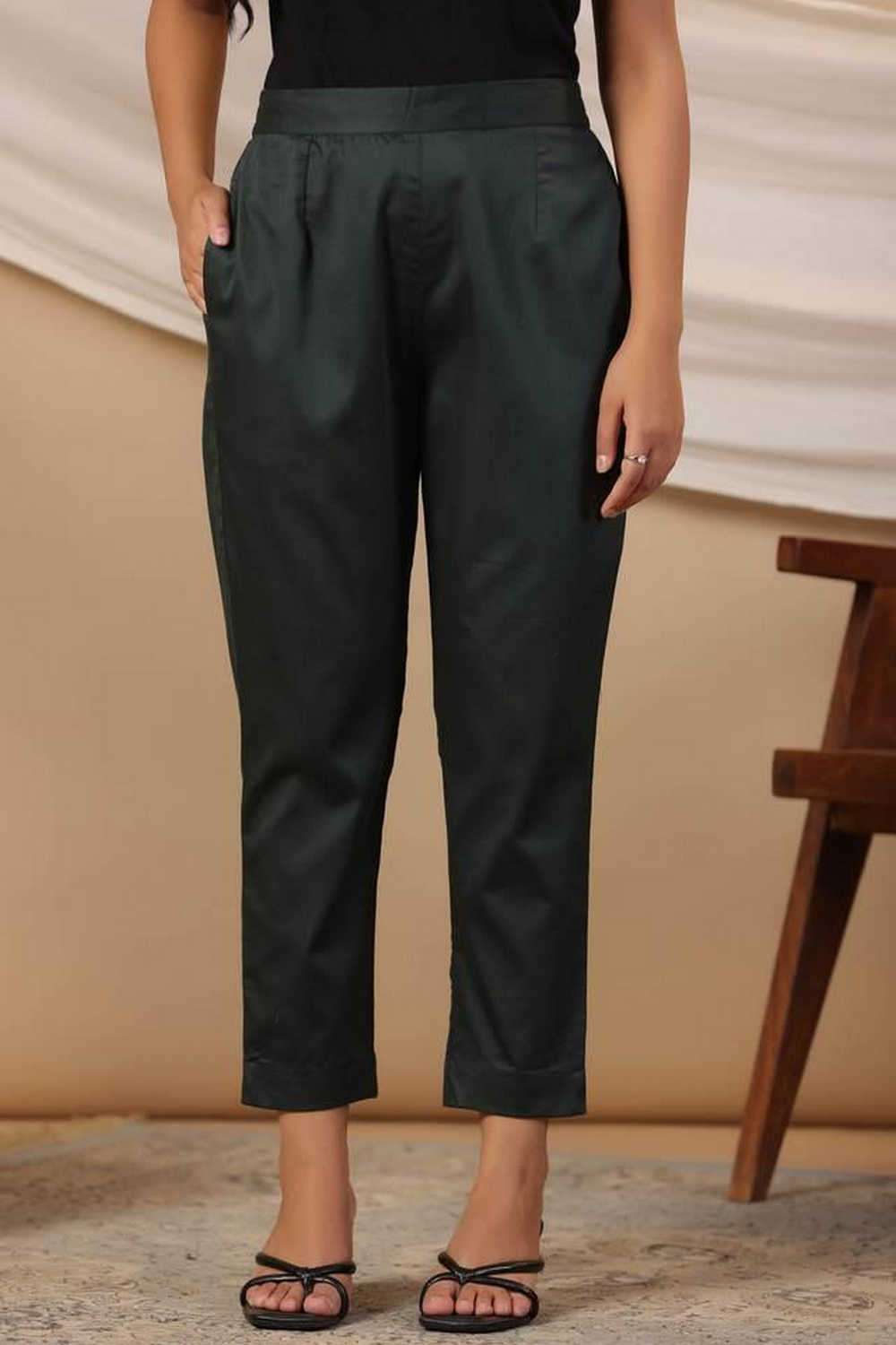 juniper Solid Regular Fit Cotton Women Casual Wear Pants-picture-27