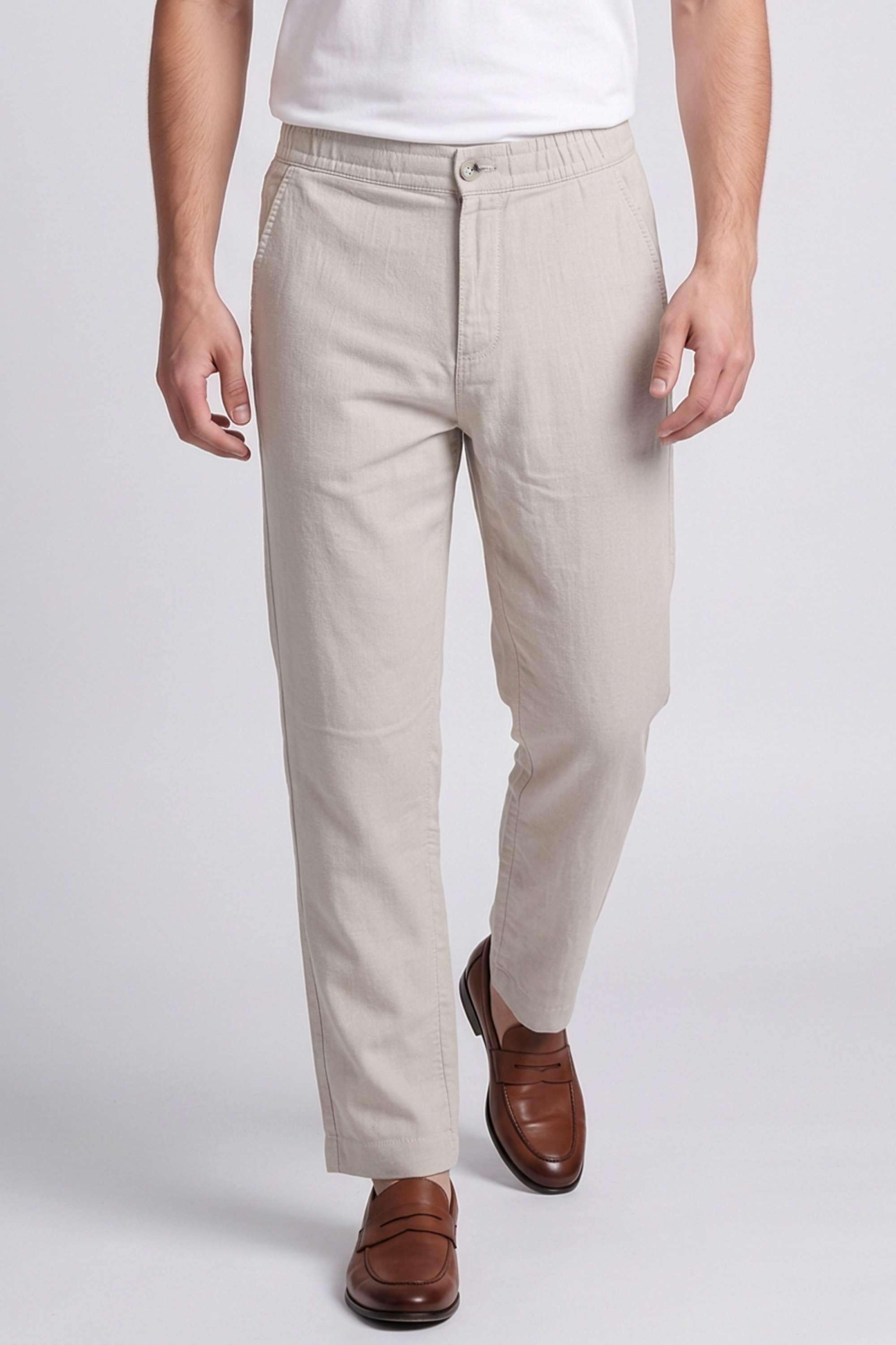 fratini Solid Blended Fabric Relaxed Fit Men's Trousers-picture-36
