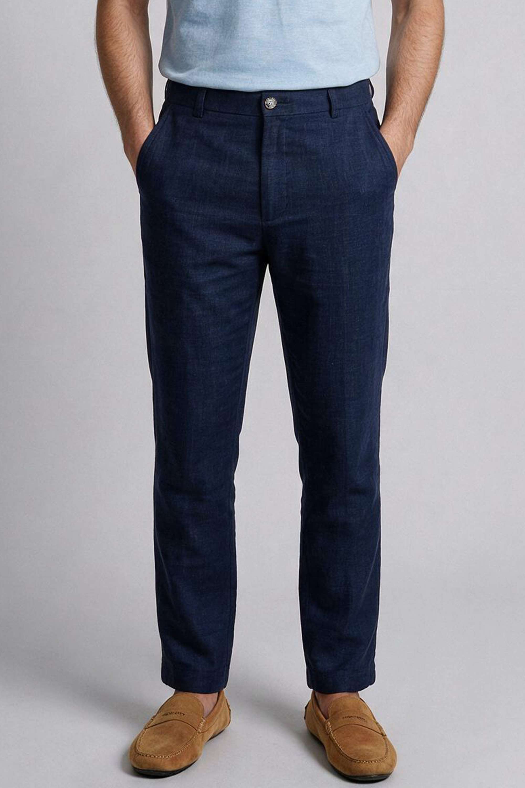 fratini Solid Blended Fabric Relaxed Fit Men's Trousers-picture-34