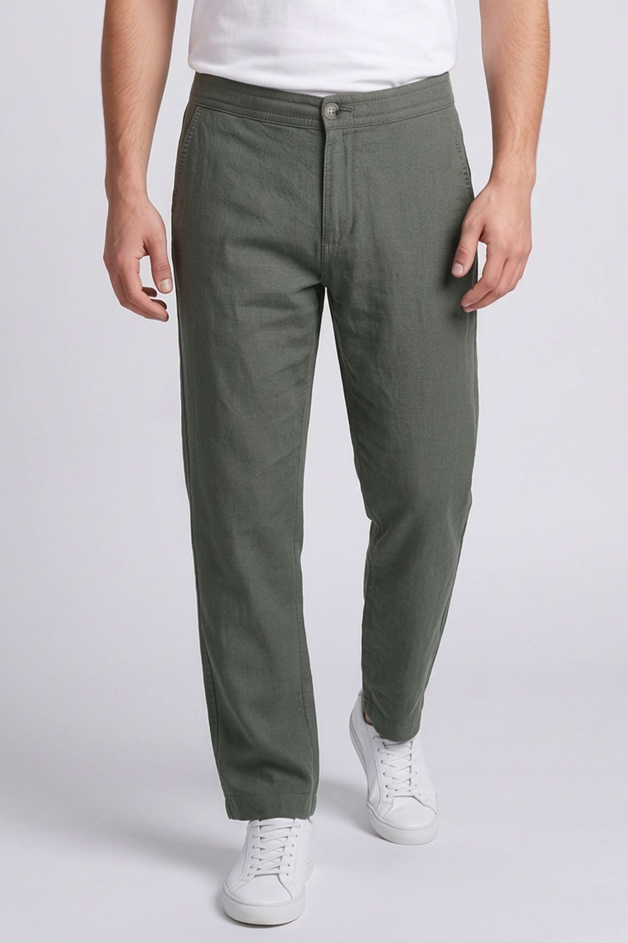 fratini Solid Blended Fabric Relaxed Fit Men's Trousers-picture-35