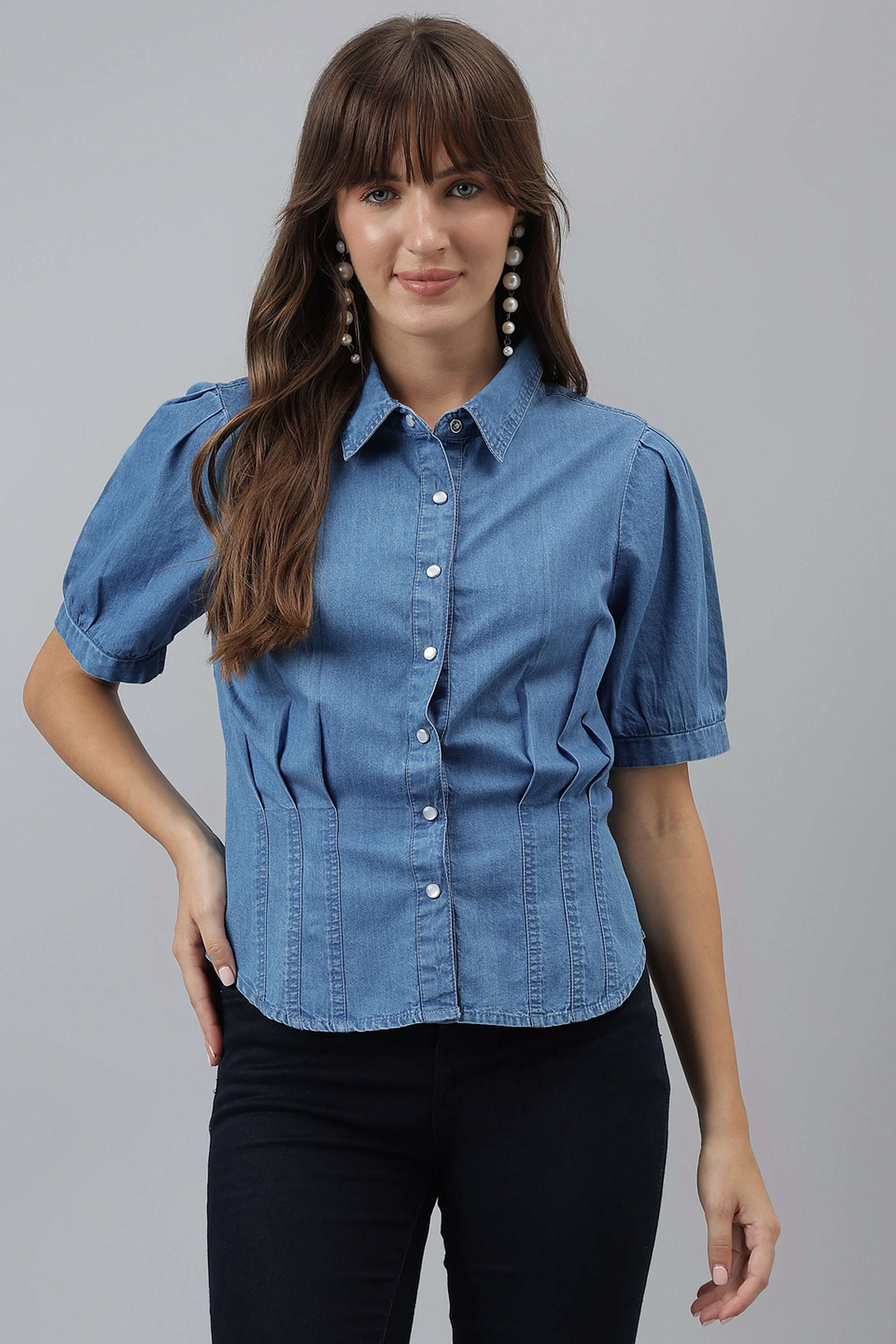 latin quarters Solid Cotton Regular Fit Women's Shirt-picture-24
