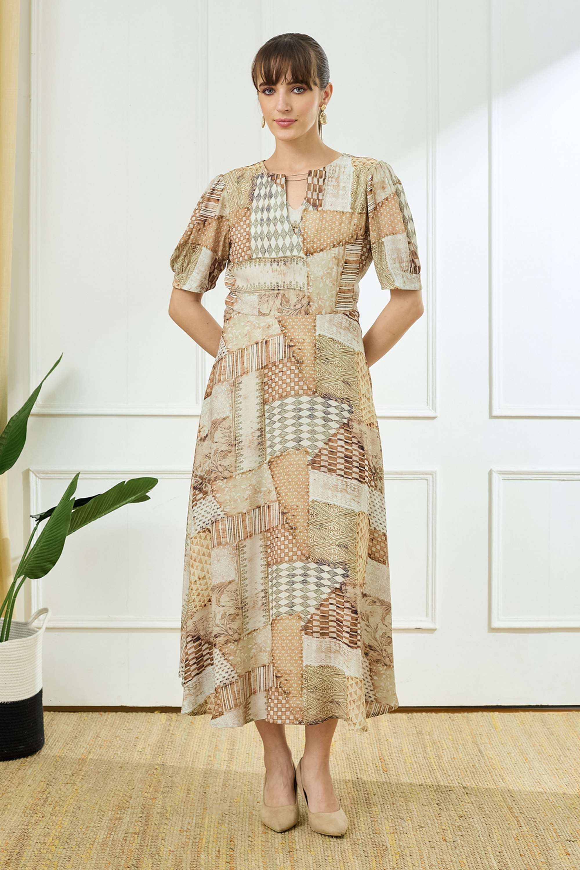 latin quarters Printed Polyester Round Neck Women's Maxi Dress-picture-34