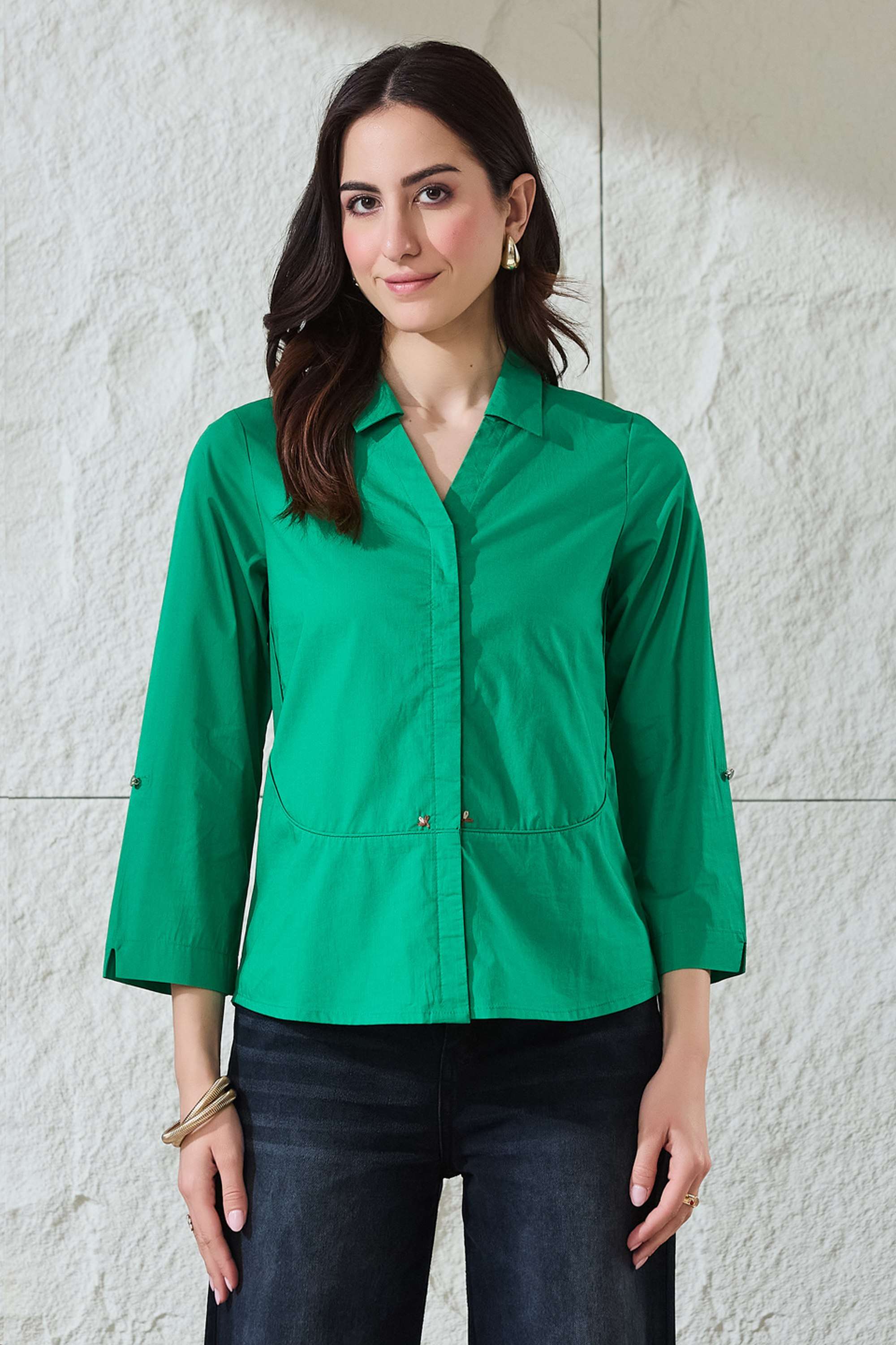 latin quarters Solid Cotton Regular Fit Women's Shirt-picture-23