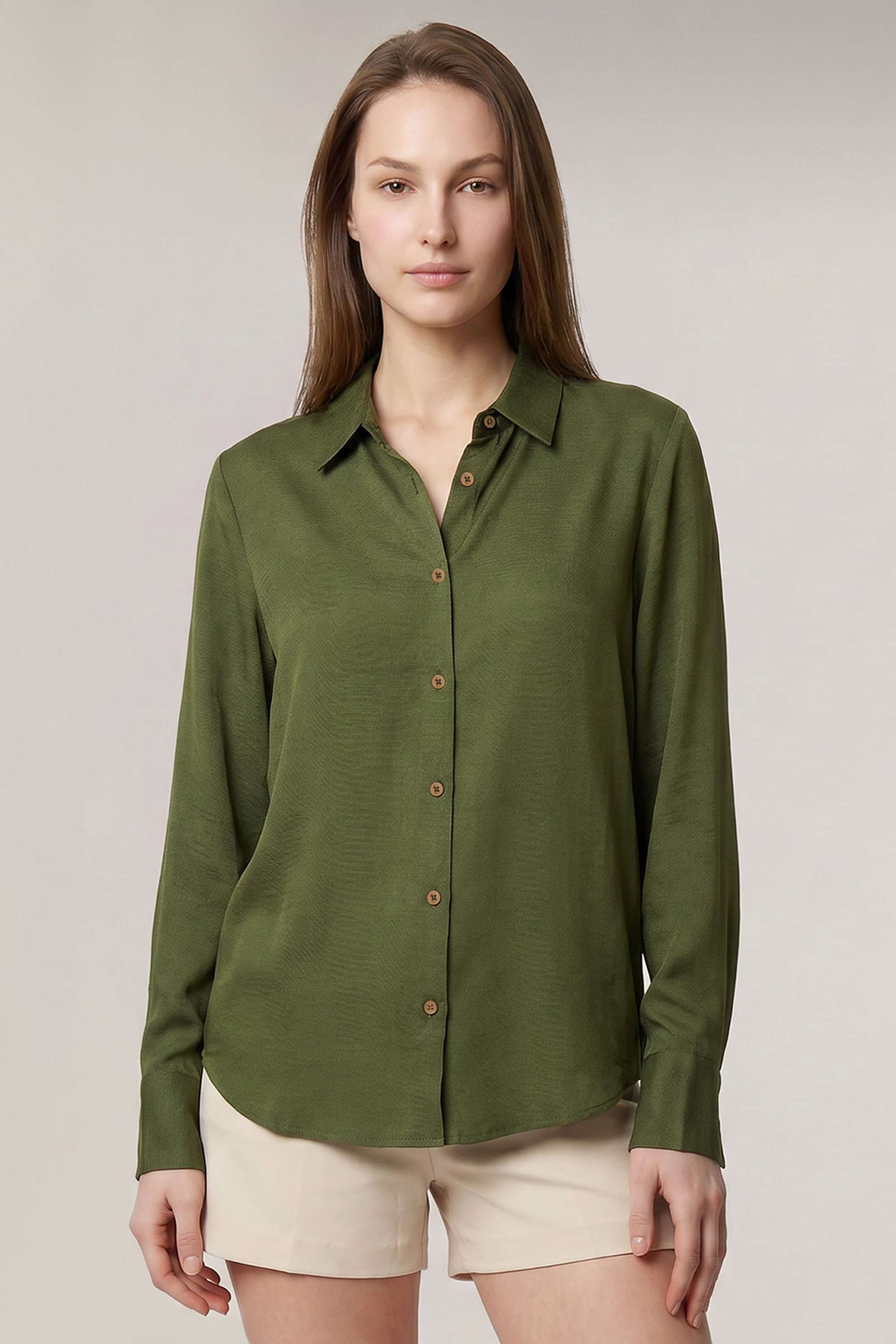 vero moda Solid Blended Fabric Regular Fit Women's Shirt-picture-21
