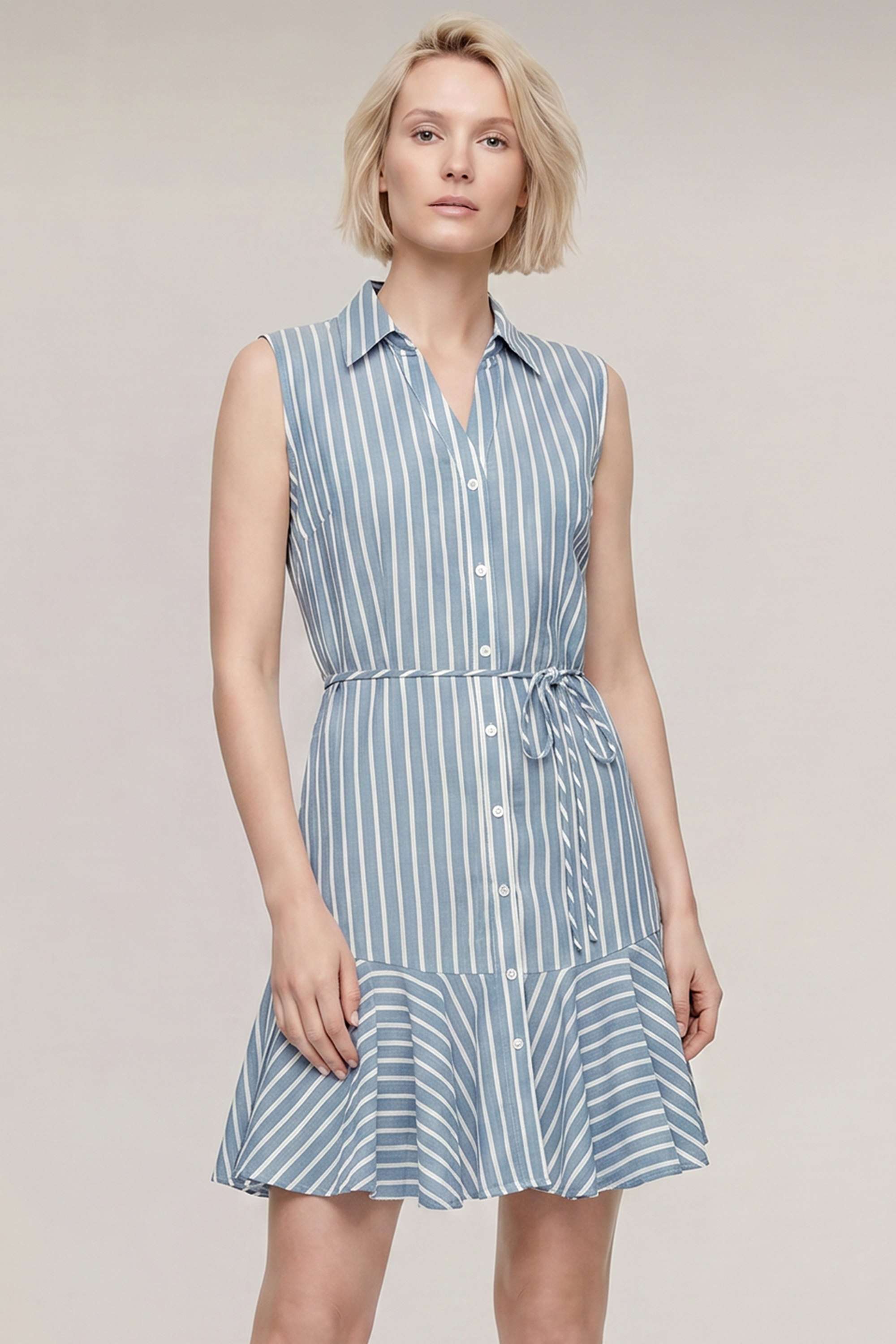 vero moda Stripes Blended Fabric Regular Fit Women's Dress-picture-14