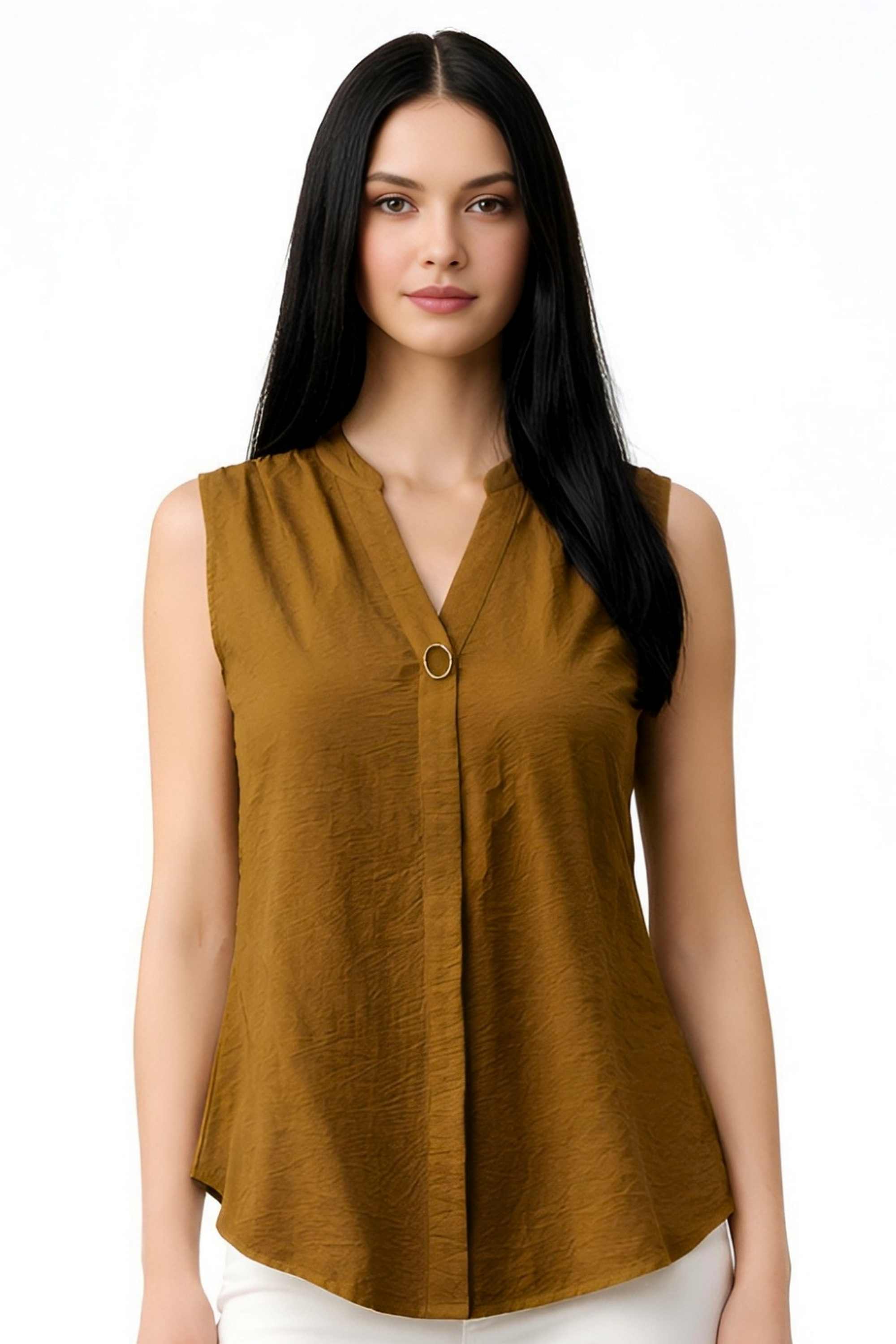 zink london Solid Cotton Blend Regular Fit Women's Top-picture-16