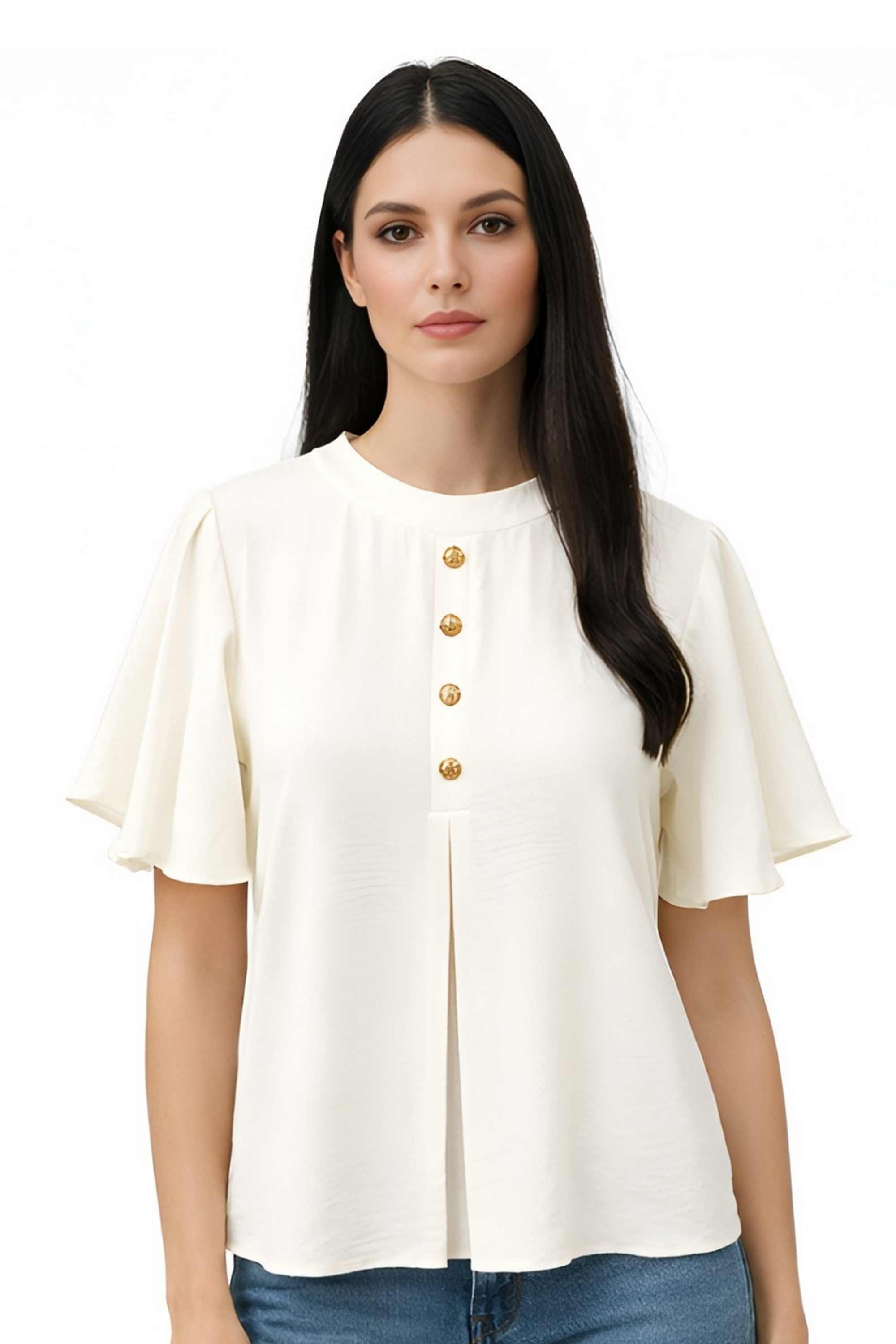 zink london Solid Blended Fabric Regular Fit Women's Top-picture-26