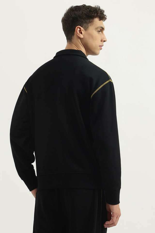 Solid-Cotton-Polo-Men-s-Sweatshirt